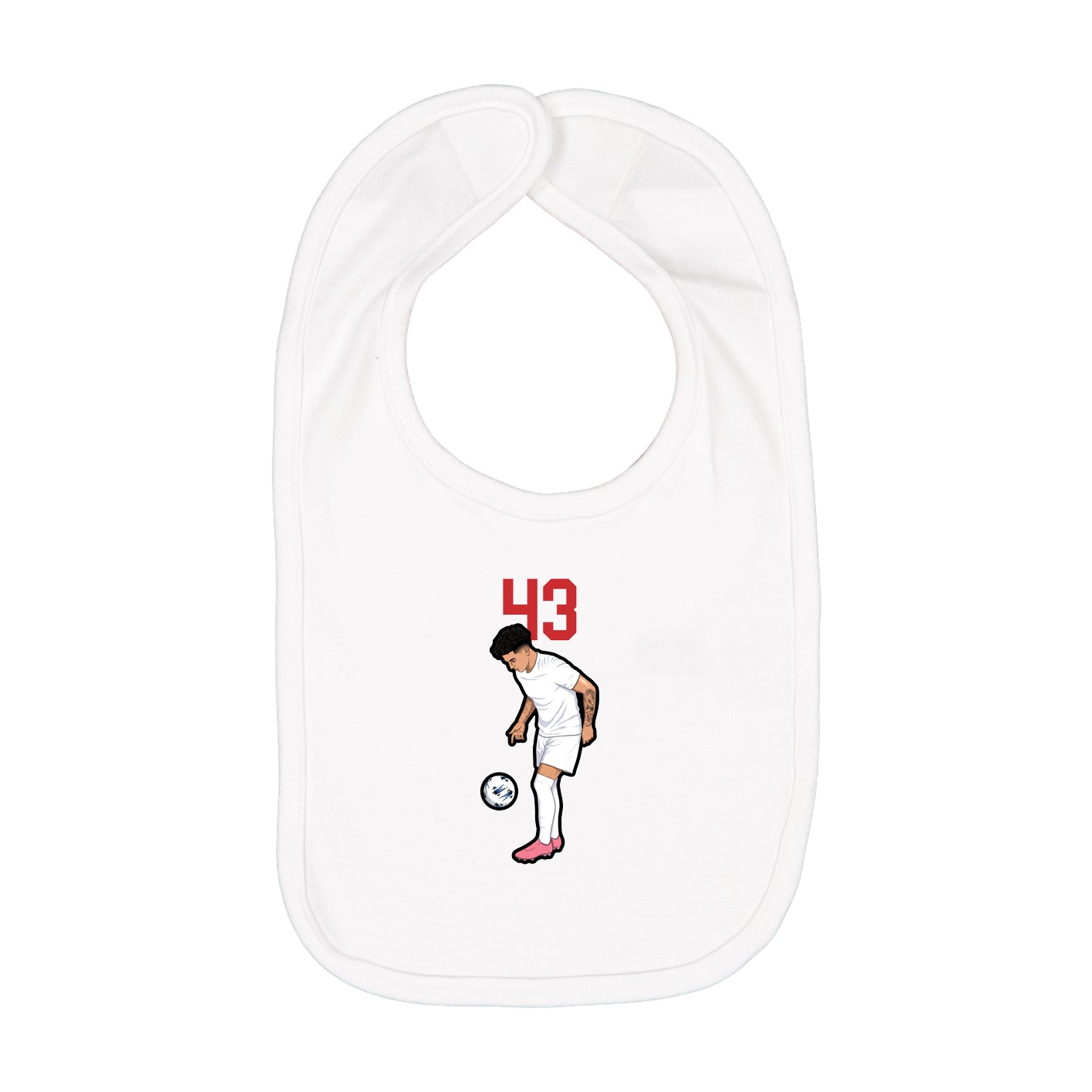 Infant Bib — Number Top in White