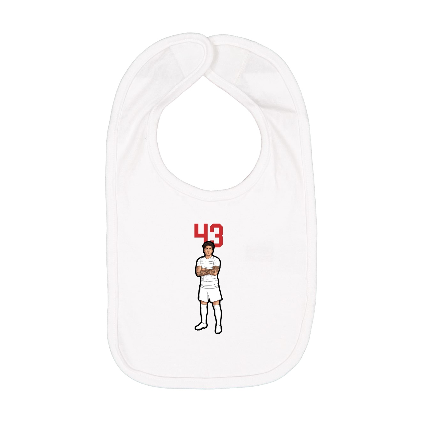 Infant Bib — Number Top in White
