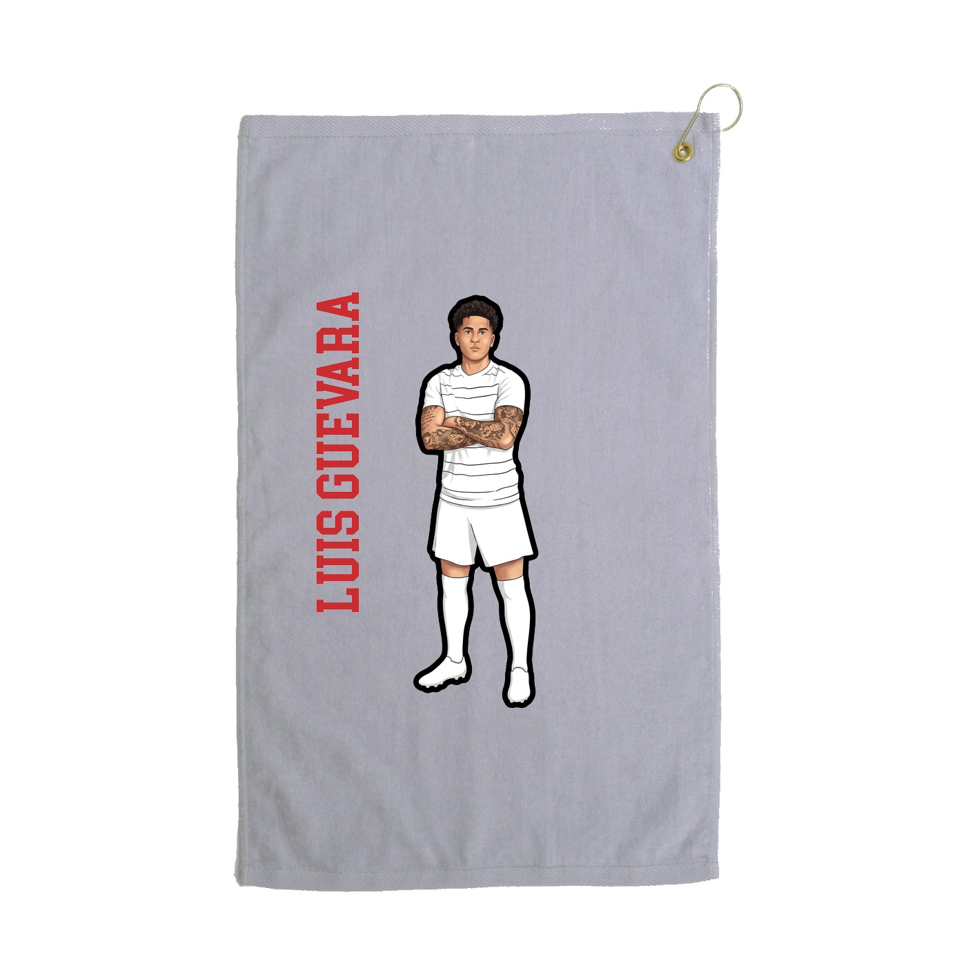 Golf Towel — Name Vertical in Grey