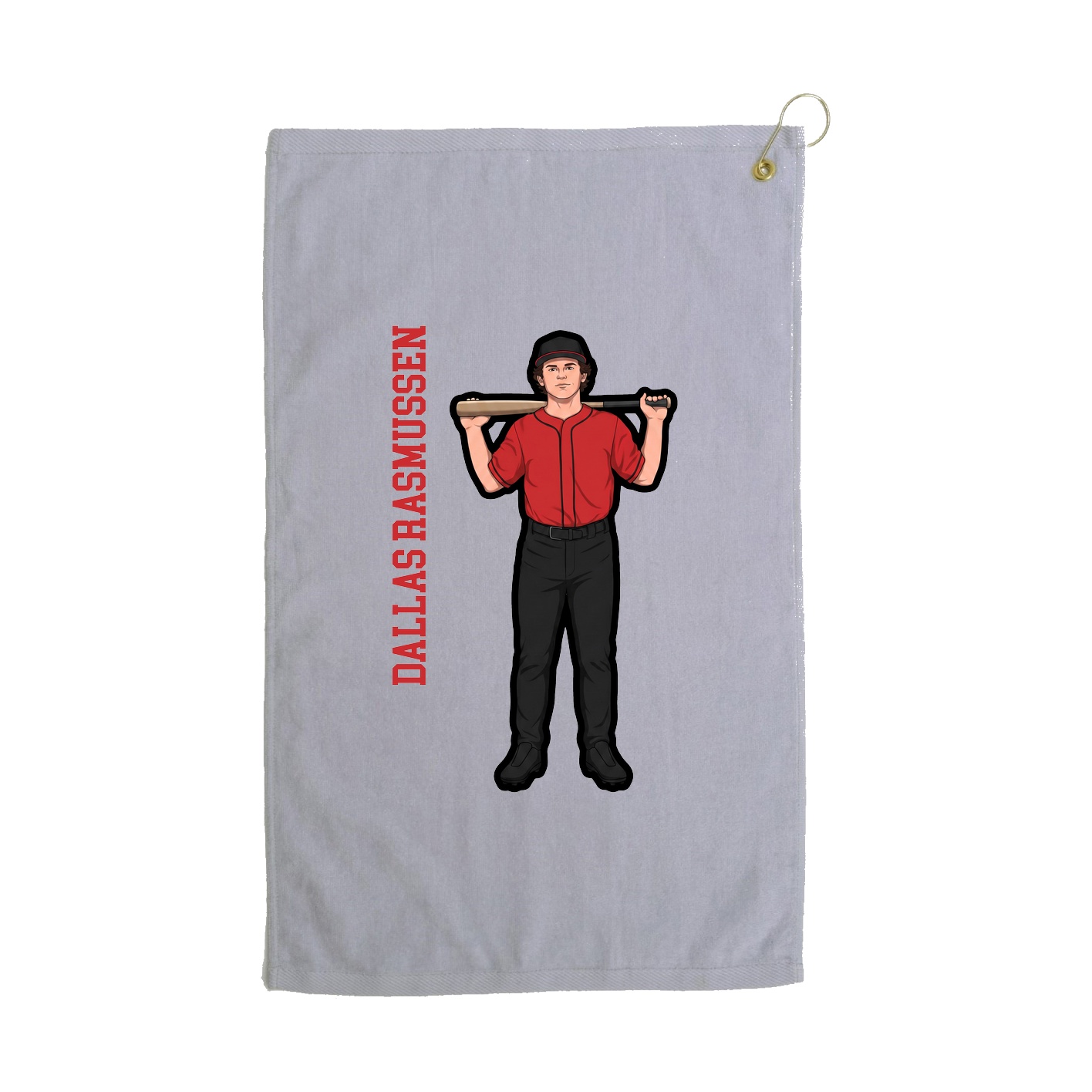 Golf Towel — Name Vertical in Grey