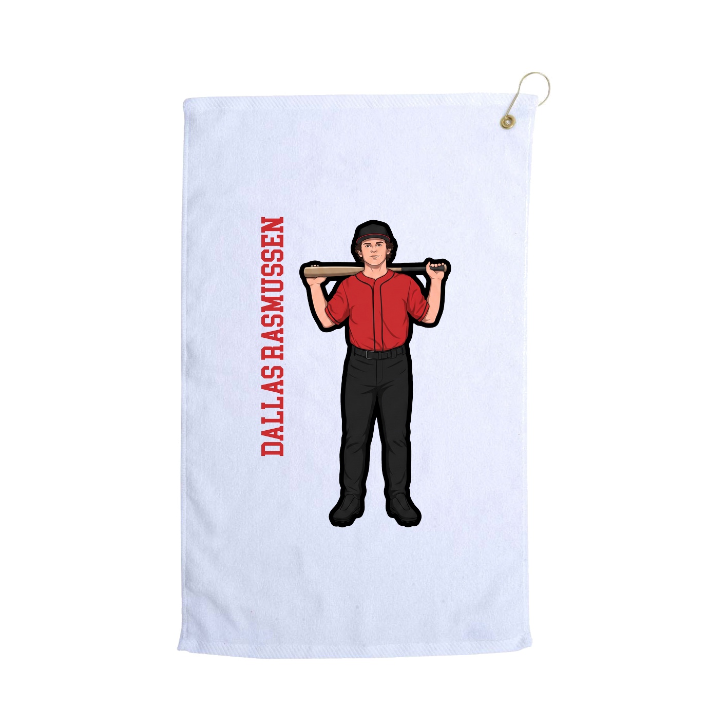 Golf Towel — Name Vertical in White