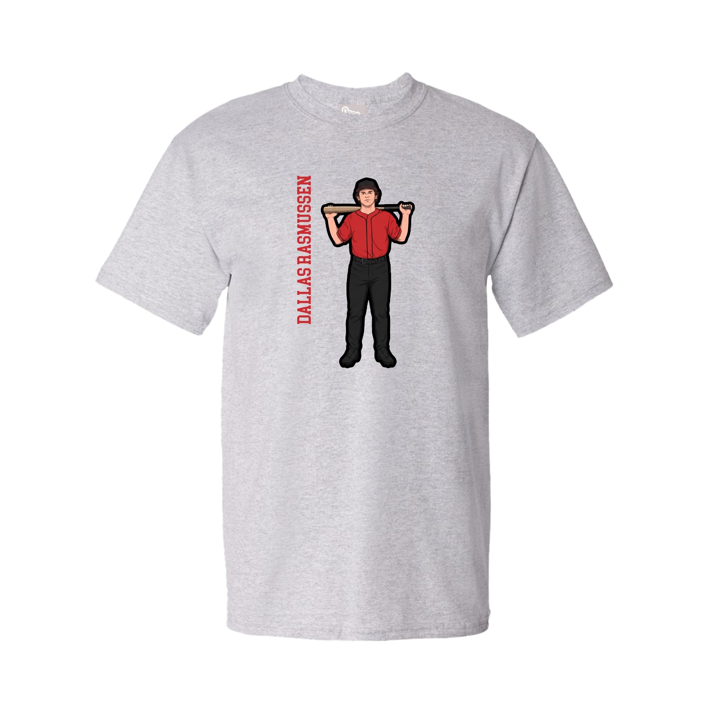 Youth Tee — Name Vertical in Grey