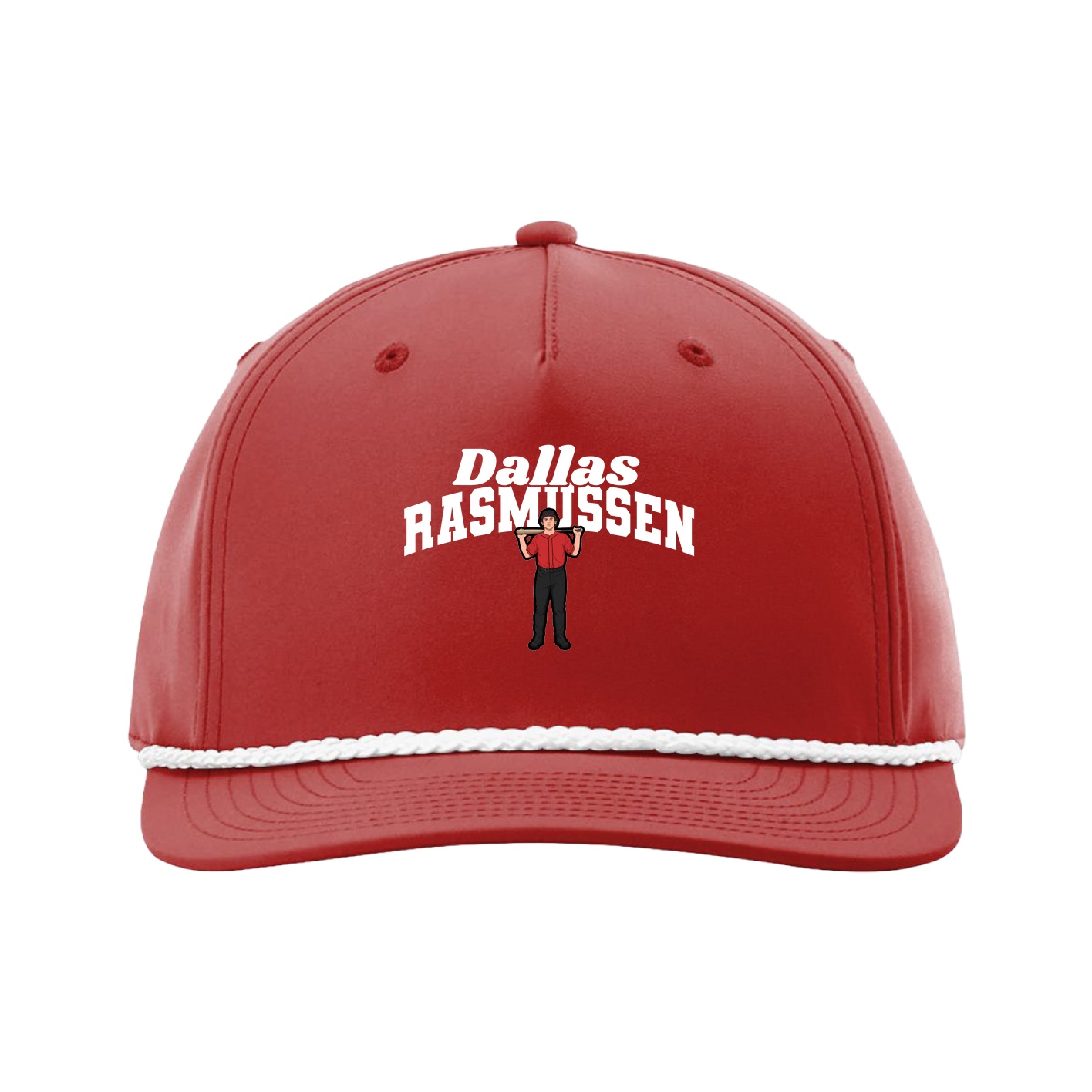 Five-Panel Classic Rope Cap — Signature Arch in Red