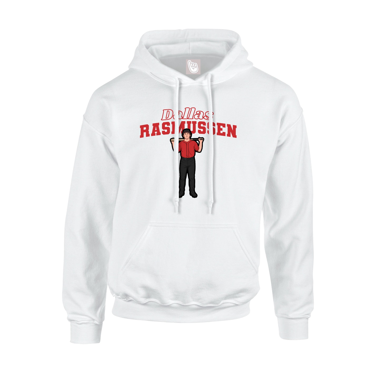 Youth Hoodie — Name Arch in White
