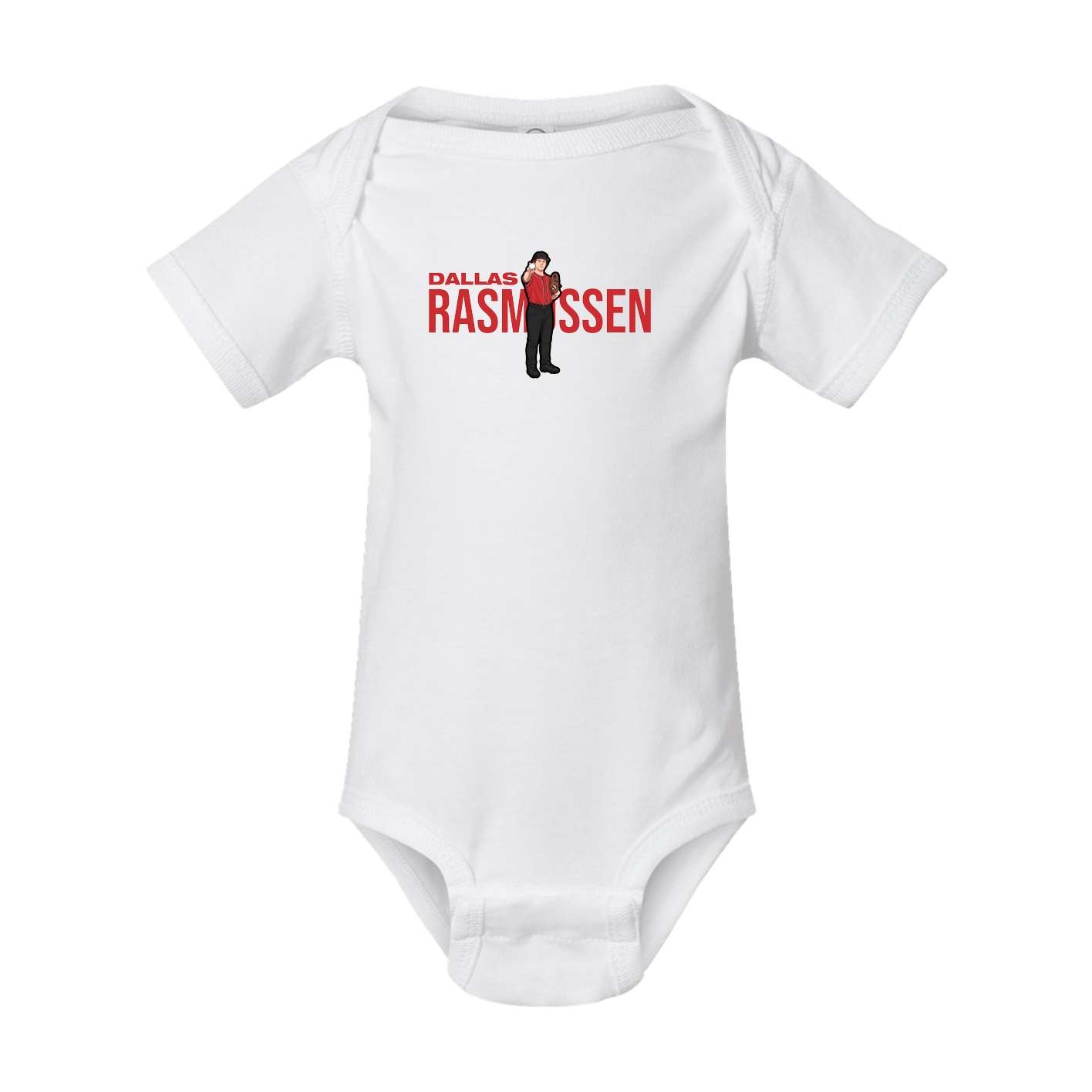 Baby Onesie — Player Name in White