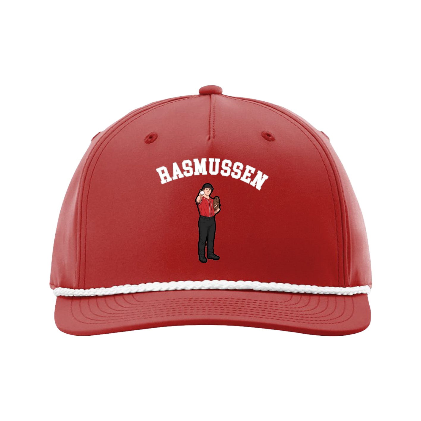 Five-Panel Classic Rope Cap — Shirsey Arch in Red