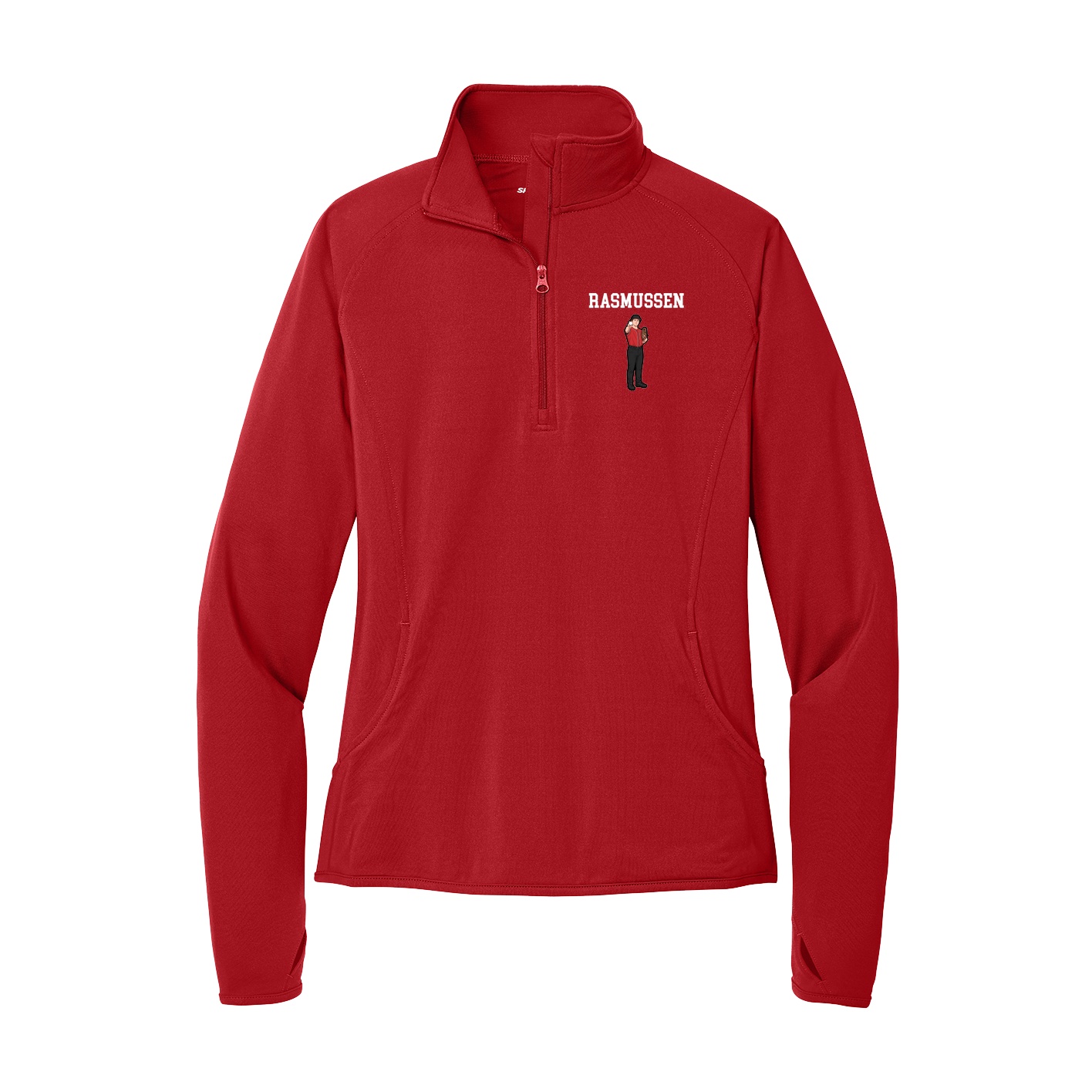 Women's Q-Zip Pullover — Shirsey in Red