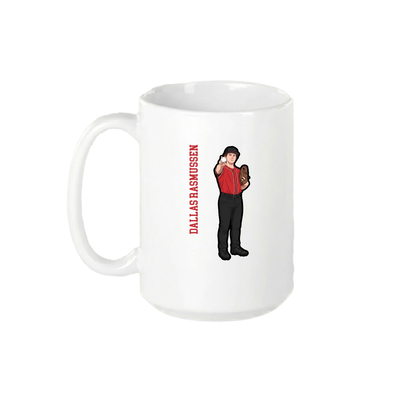15oz Coffee Mug — Name Vertical in White
