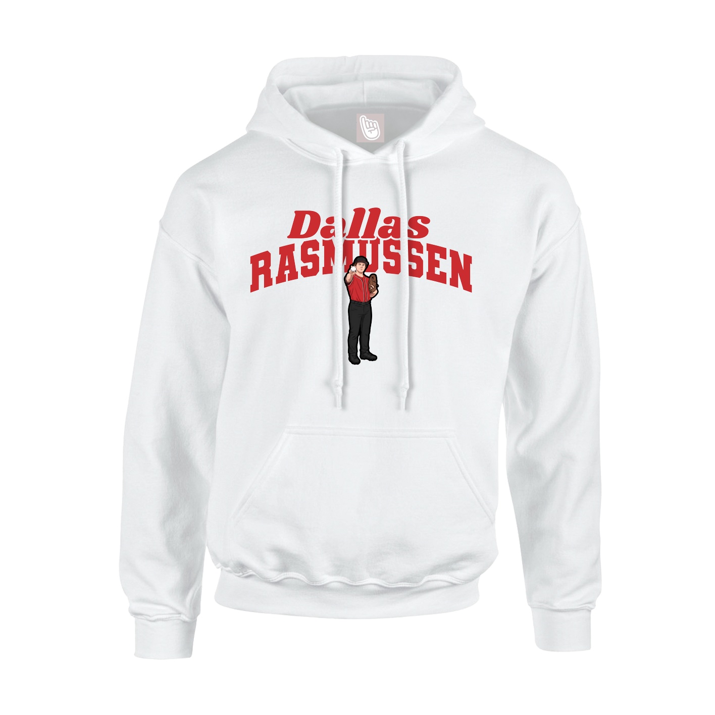 Youth Hoodie — Signature Arch in White