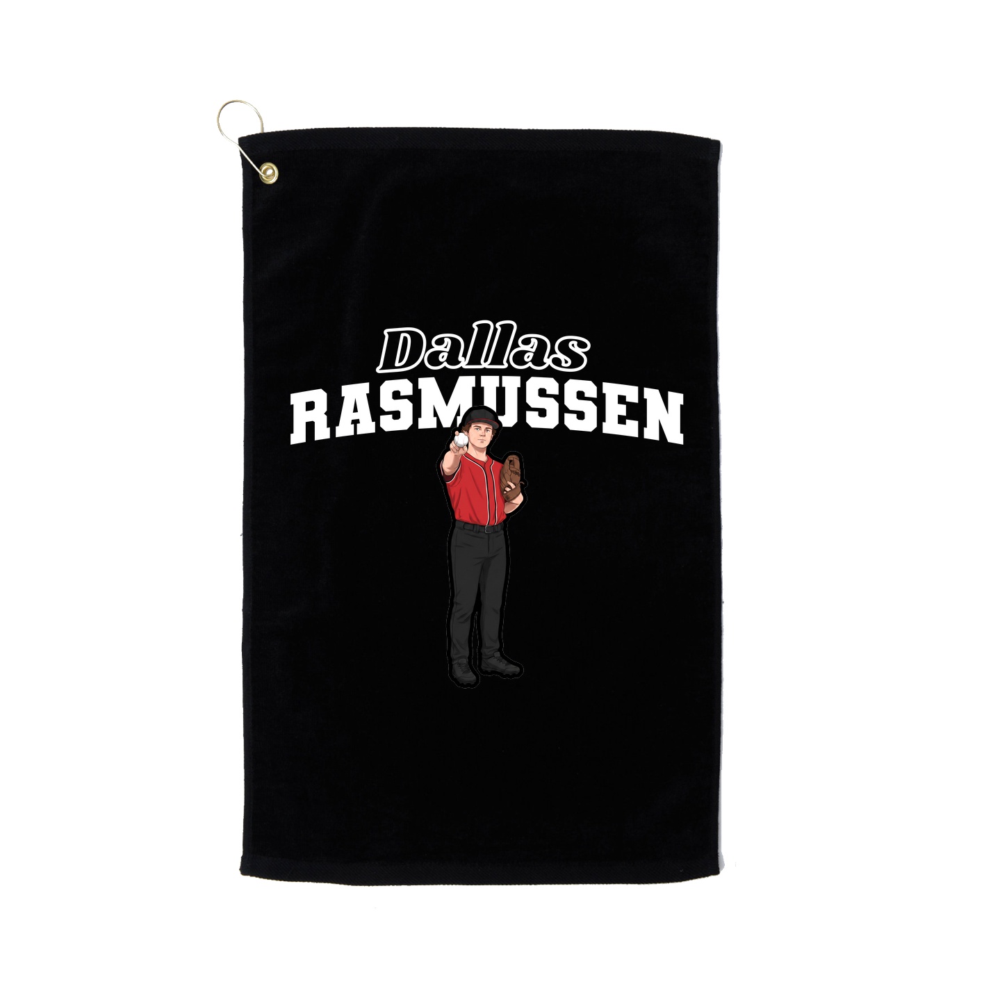 Golf Towel — Name Arch in Black