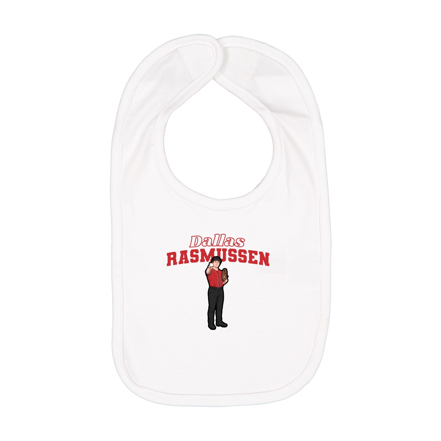 Infant Bib — Name Arch in White