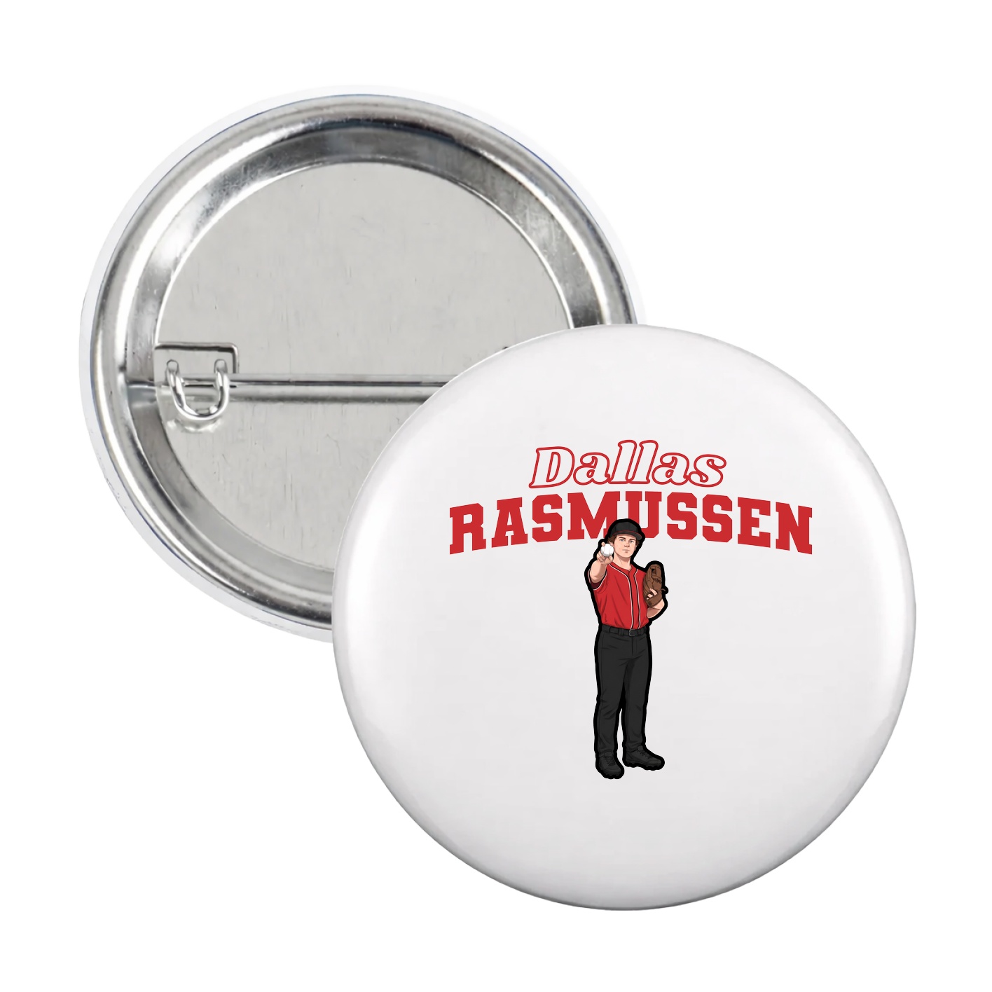 Game Day Button — Name Arch in White