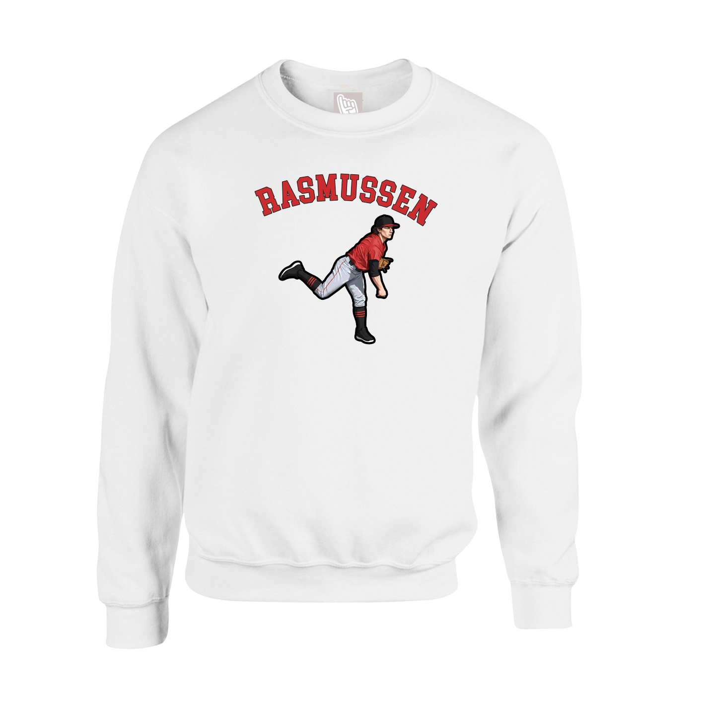 Fleece Crew — Shirsey Arch in White