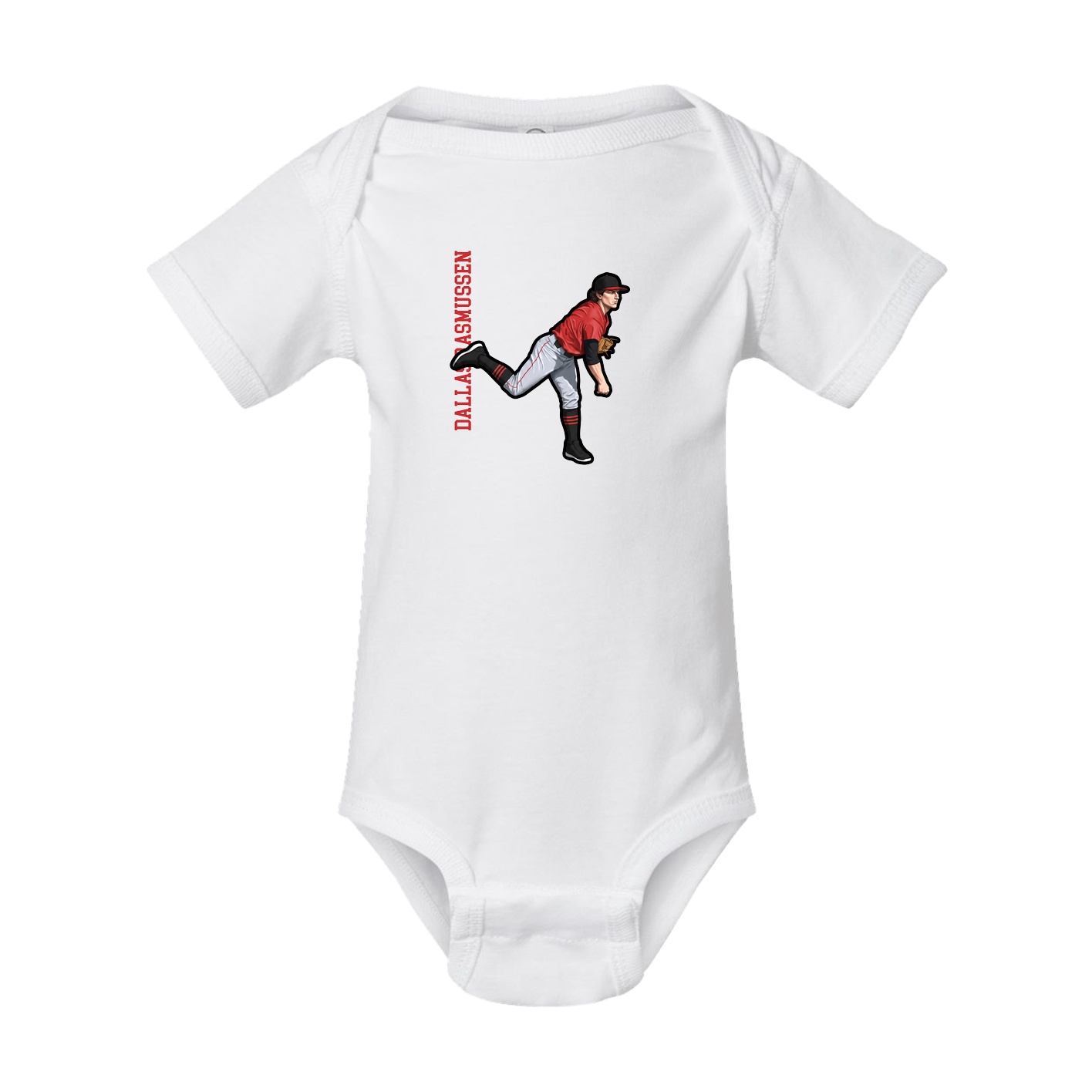 Baby Onesie — Name Vertical in White