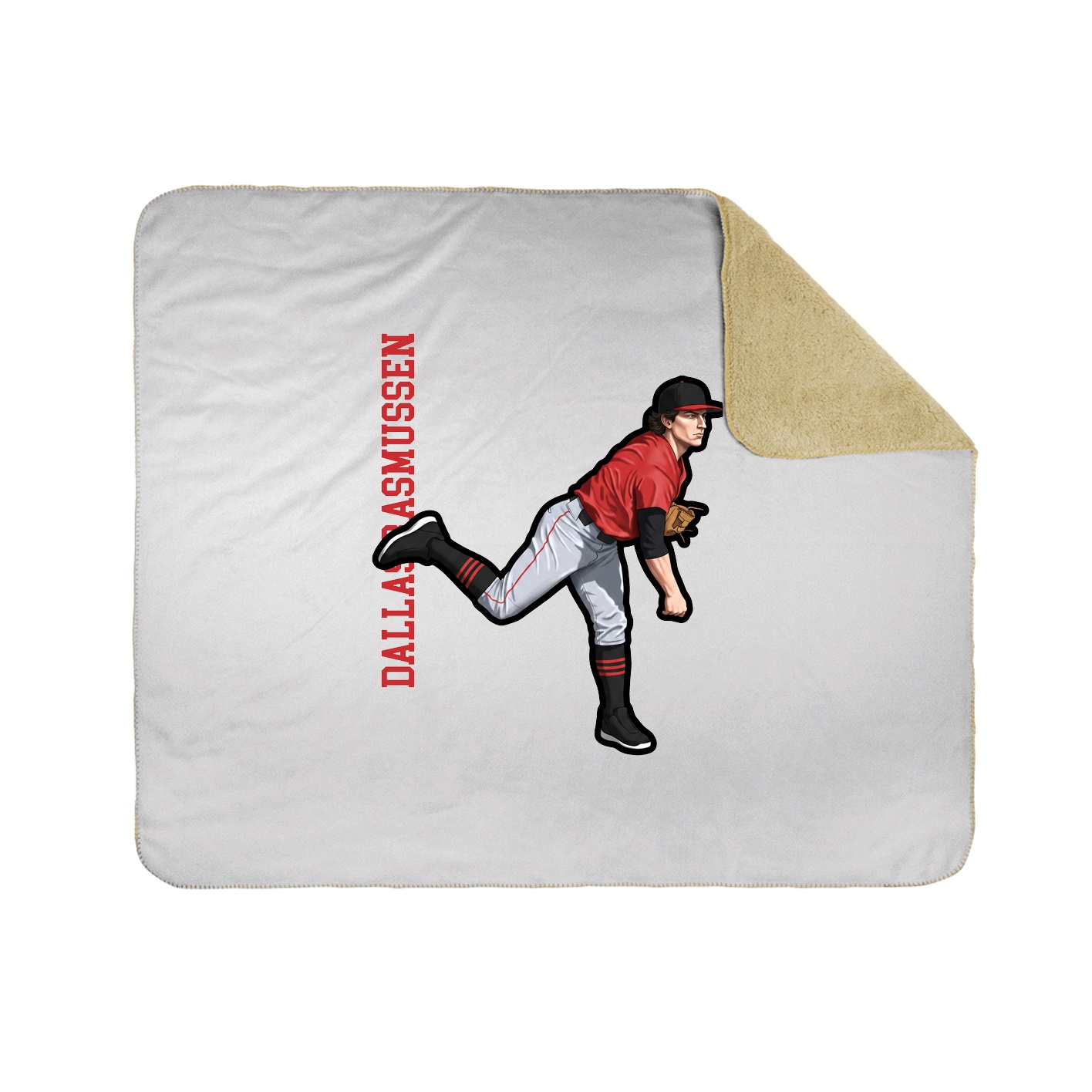 Throw Blanket — Name Vertical in White