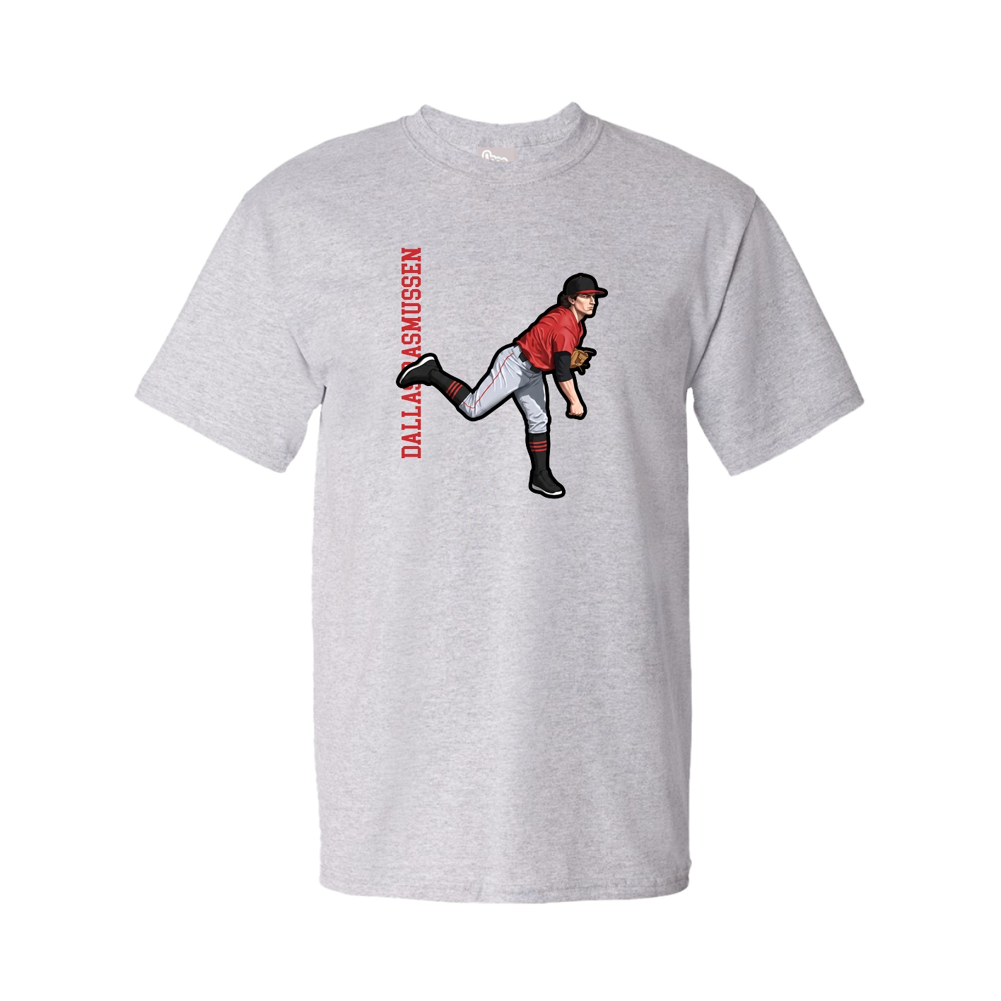 Tee — Name Vertical in Grey