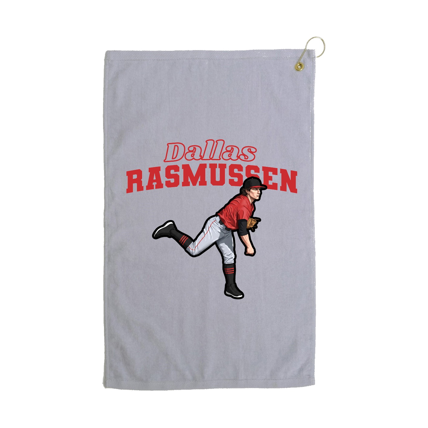 Golf Towel — Name Arch in Grey