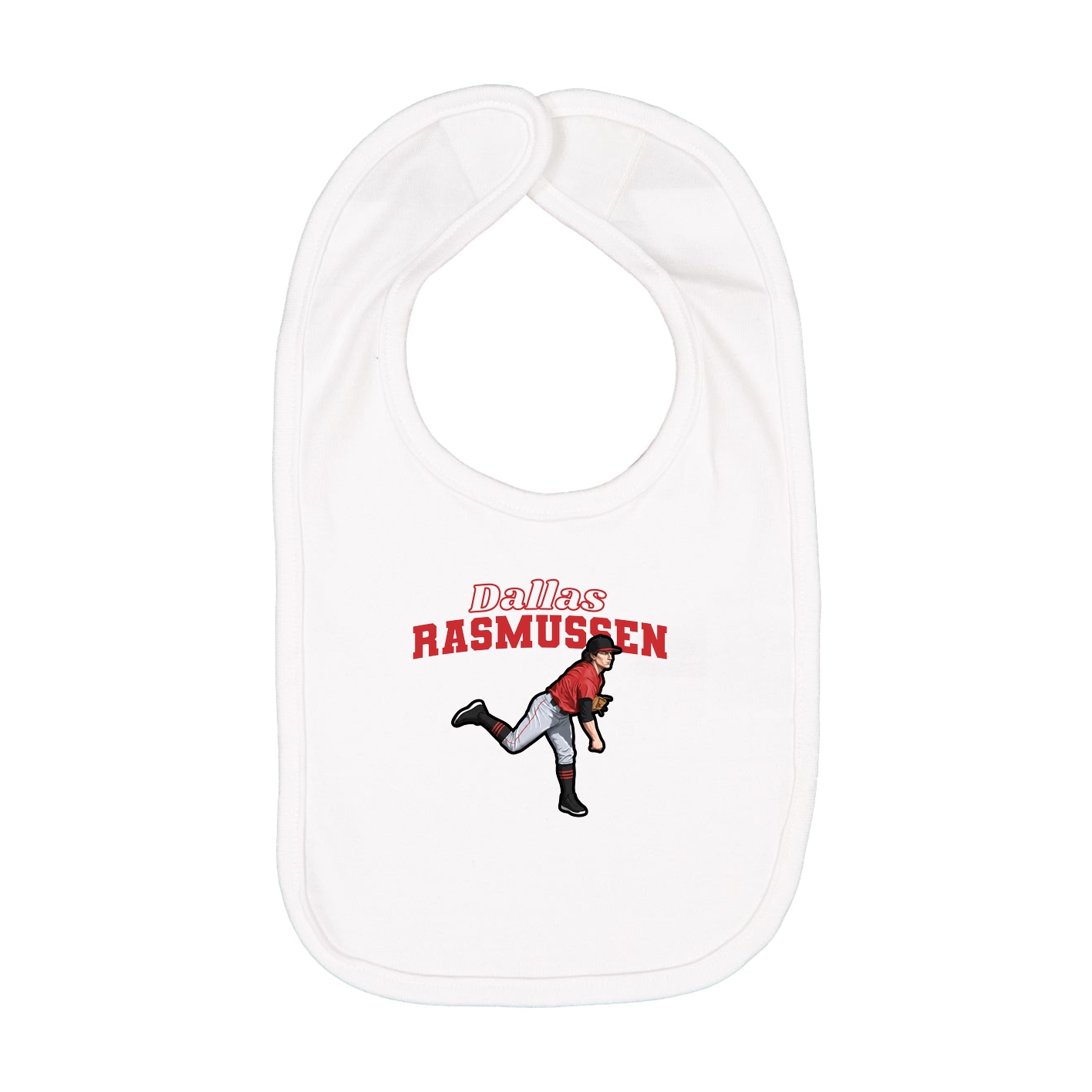 Infant Bib — Name Arch in White