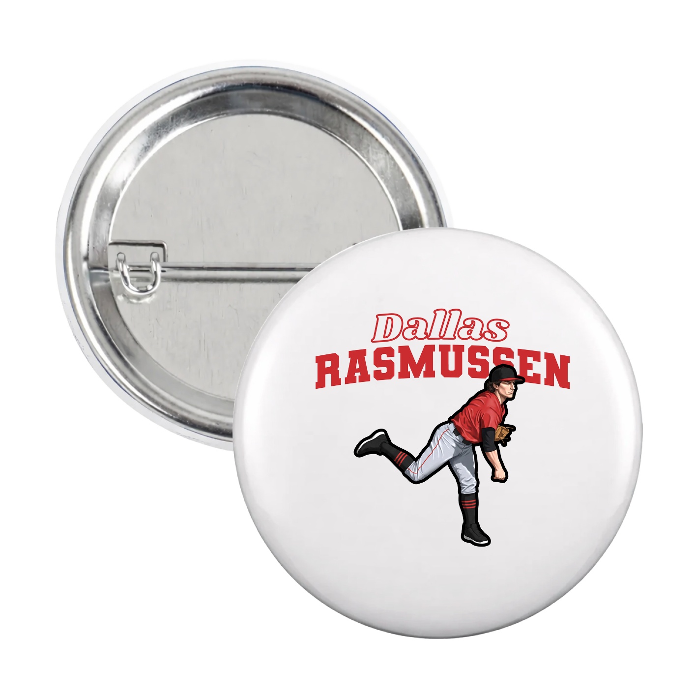 Game Day Button — Name Arch in White