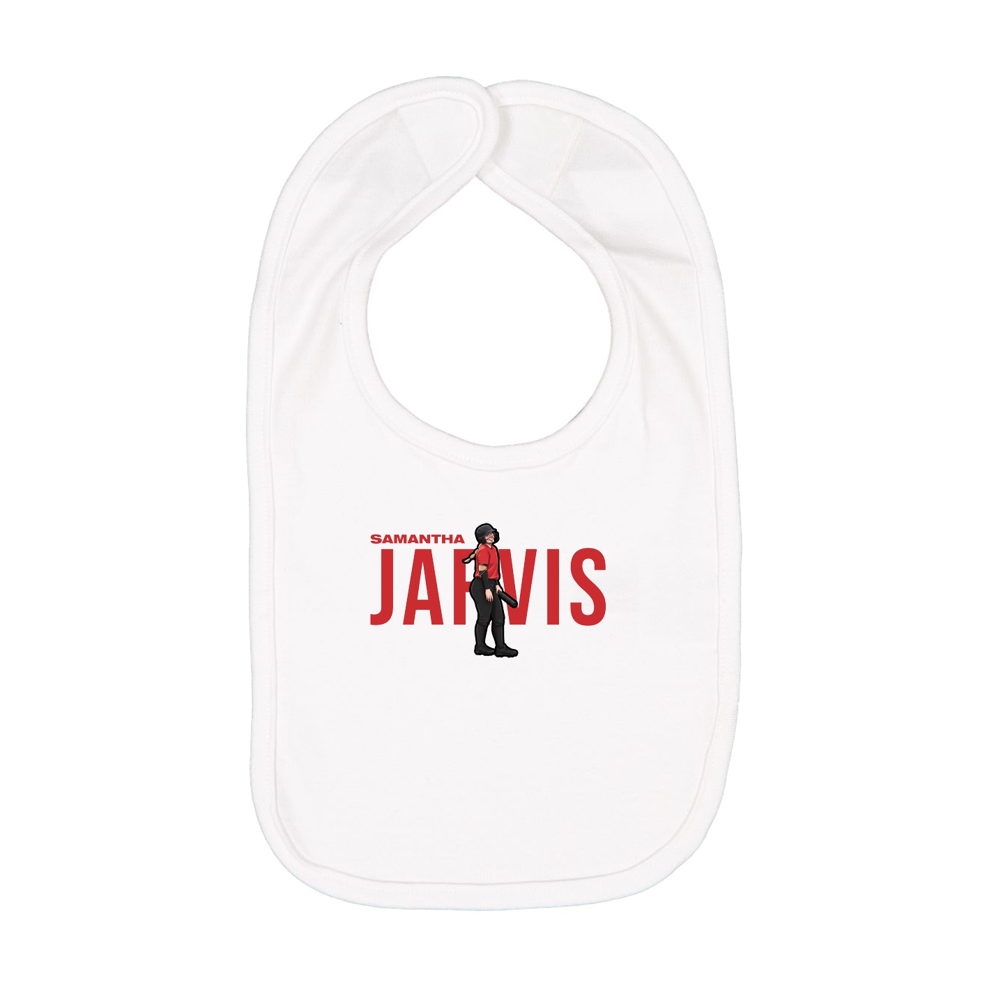 Infant Bib — Player Name in White