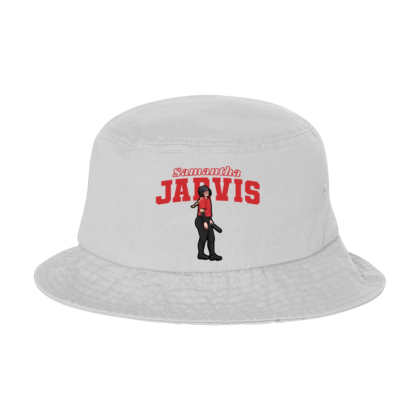 Bucket Cap — Name Arch in White