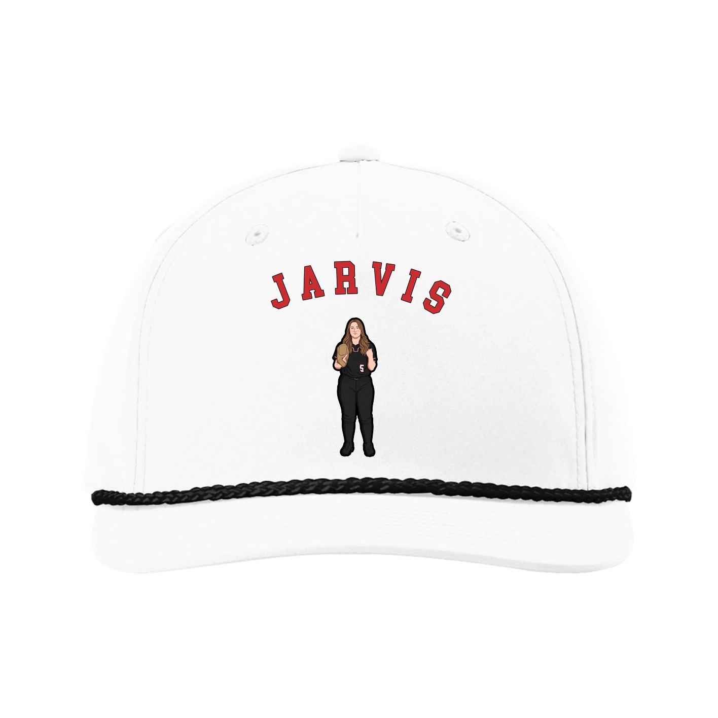Five-Panel Classic Rope Cap — Shirsey Arch in White