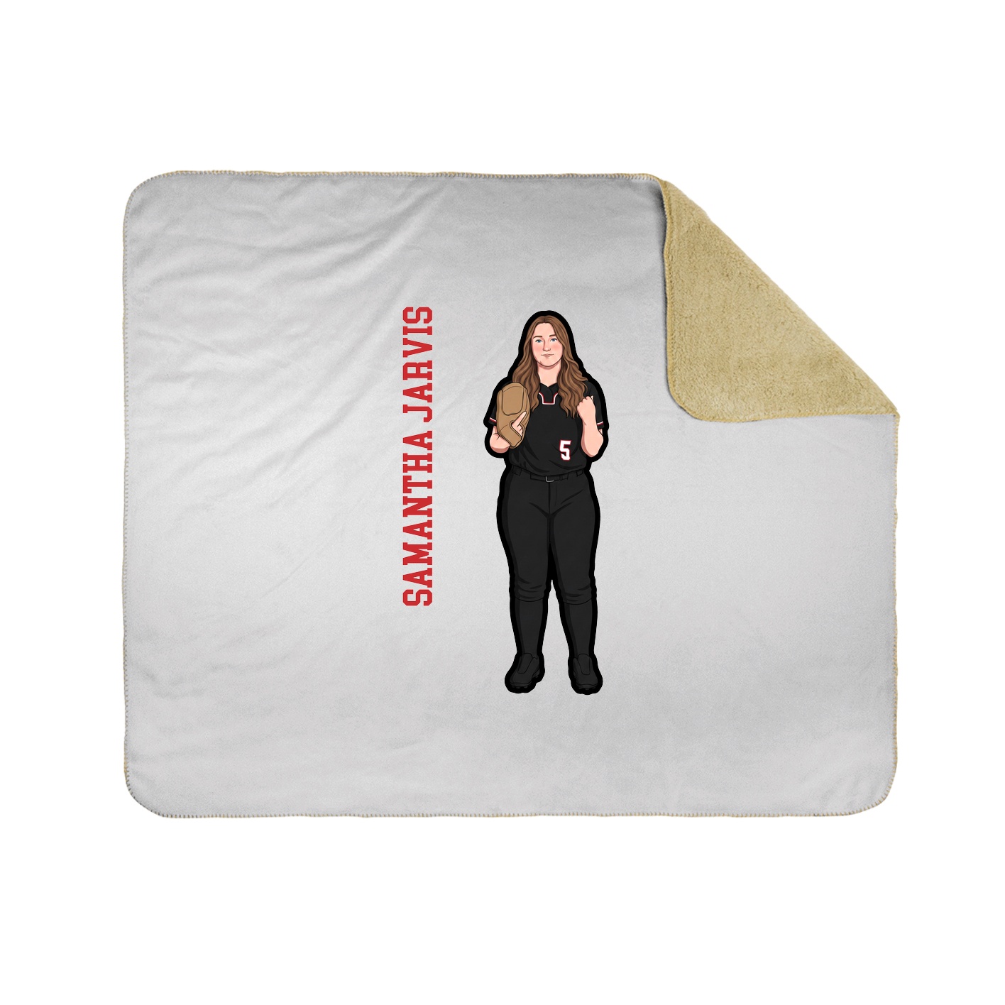 Throw Blanket — Name Vertical in White