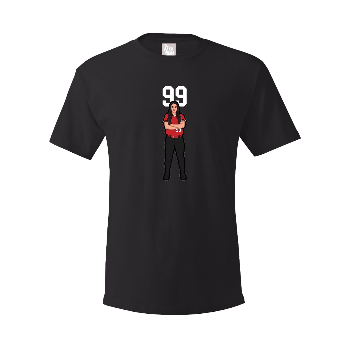 Youth Tee — Number Top in Black