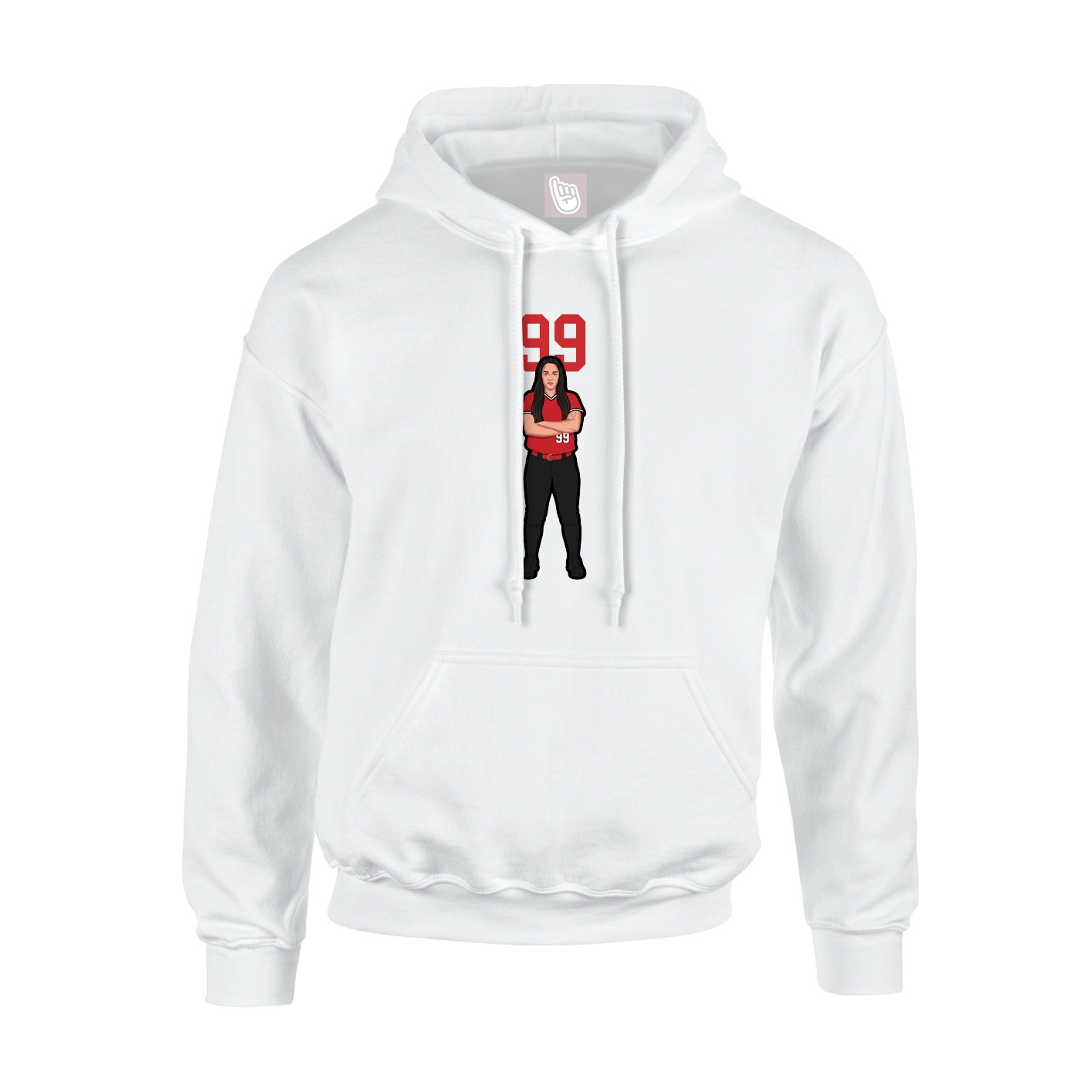 Hoodie — Number Top in White