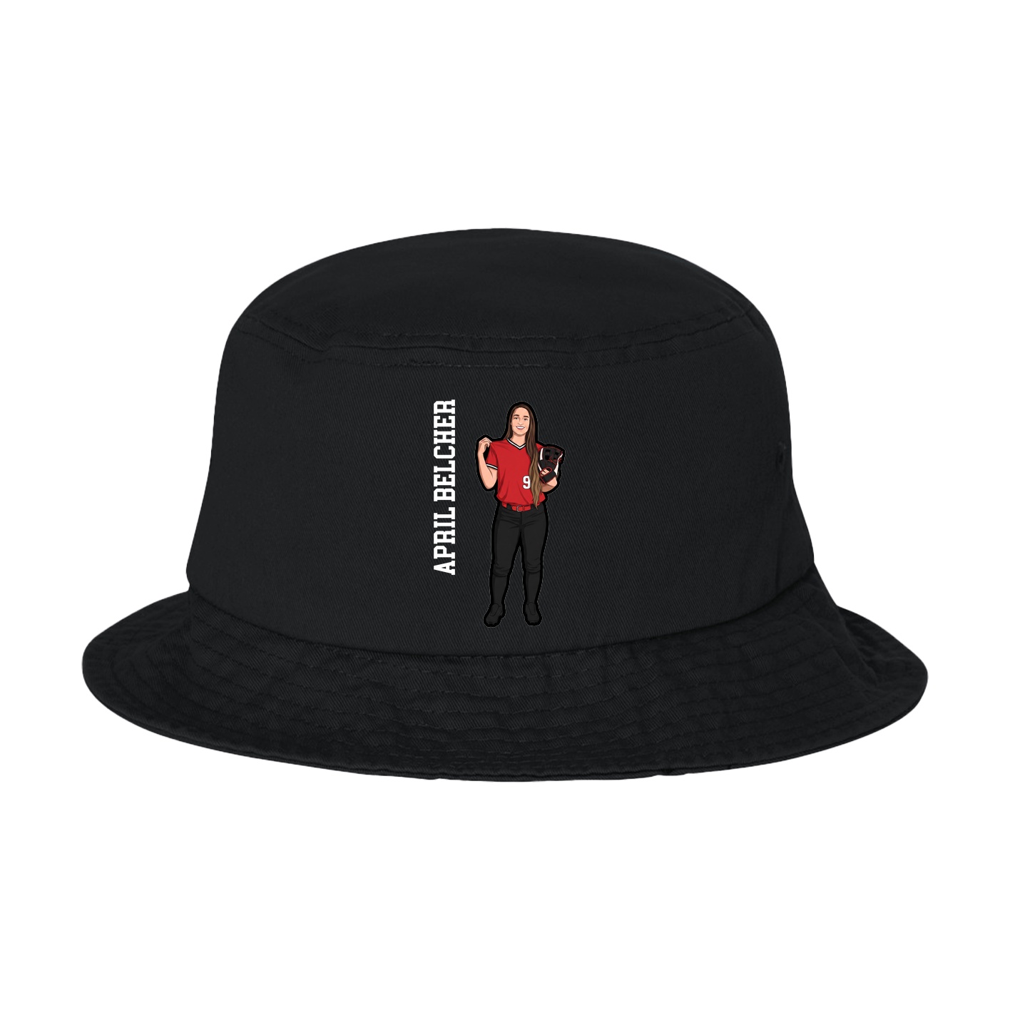 Bucket Cap — Name Vertical in Black
