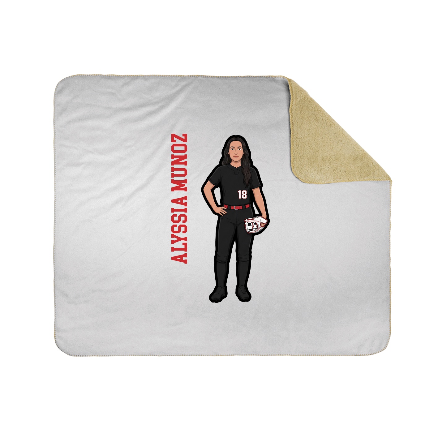 Throw Blanket — Name Vertical in White