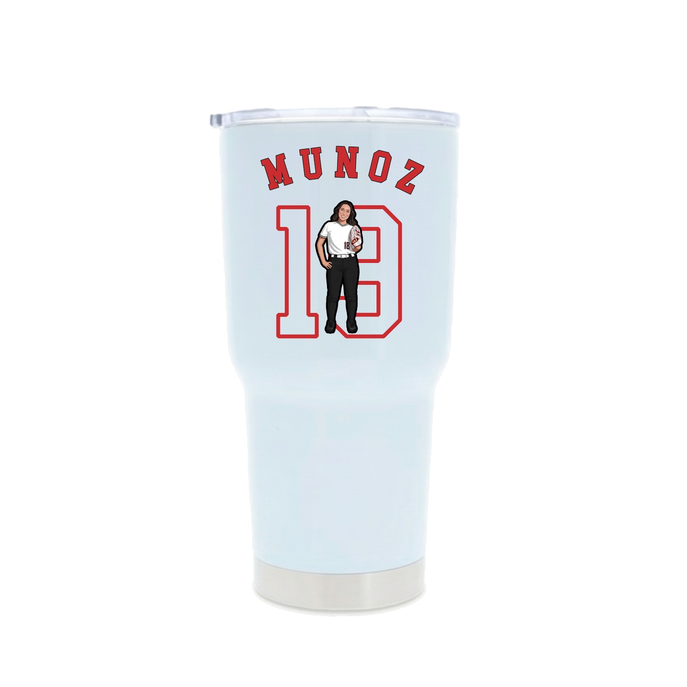 30oz Stainless Steel Tumbler — Shirsey Arch in White