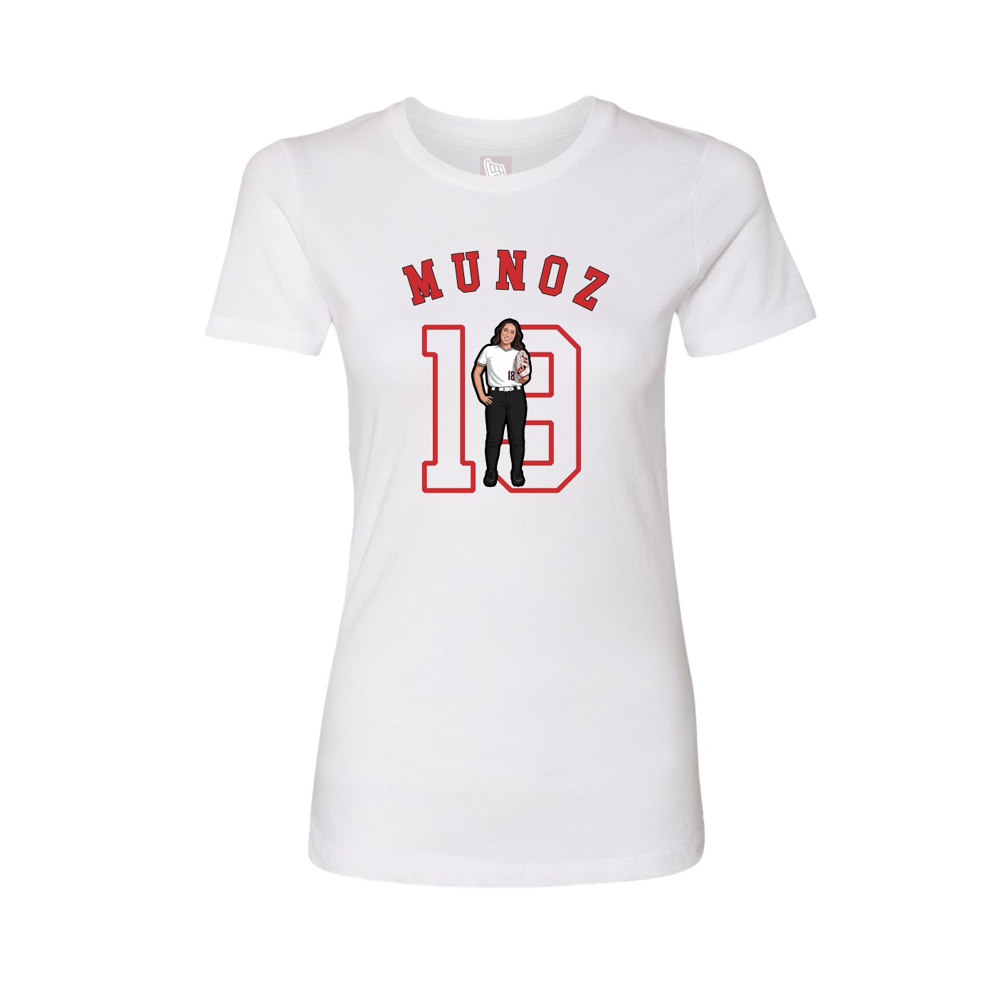 Fitted Women's Tee — Shirsey Arch in White
