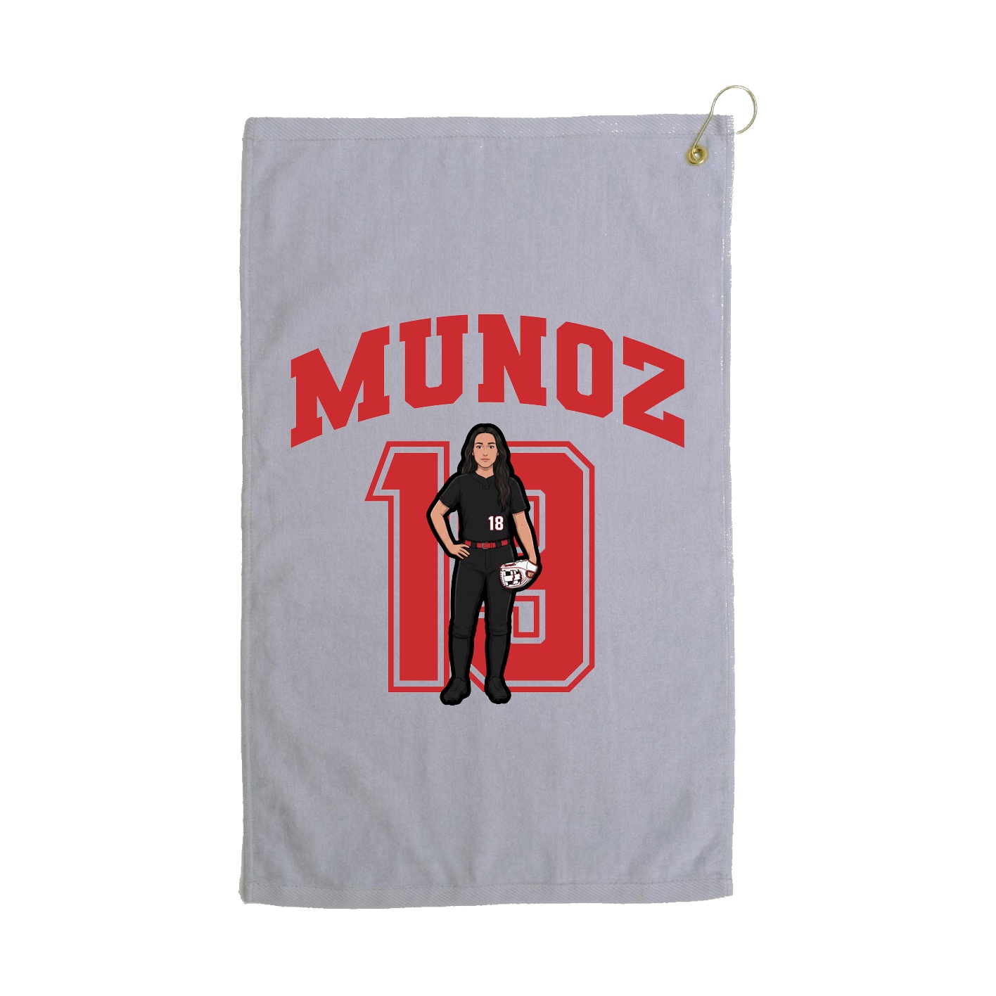 Golf Towel — Number in Grey