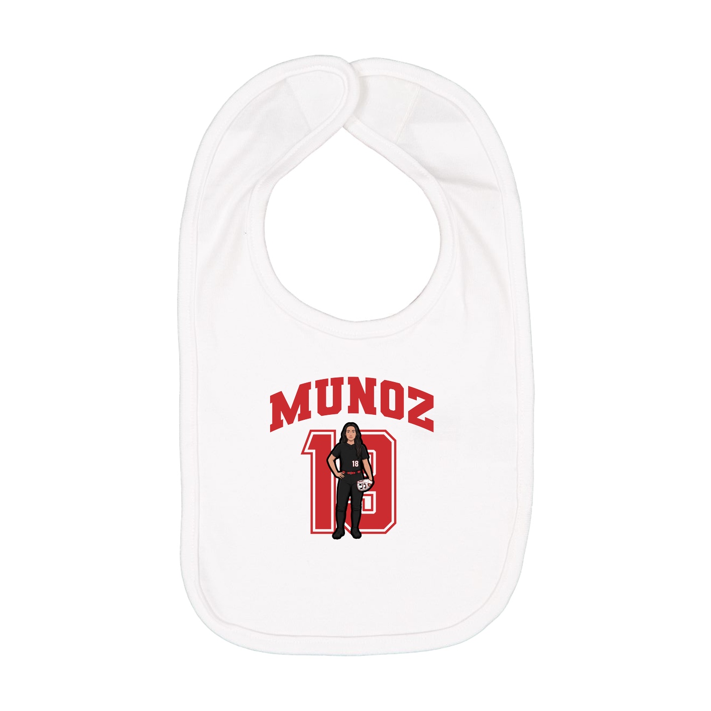 Infant Bib — Number in White