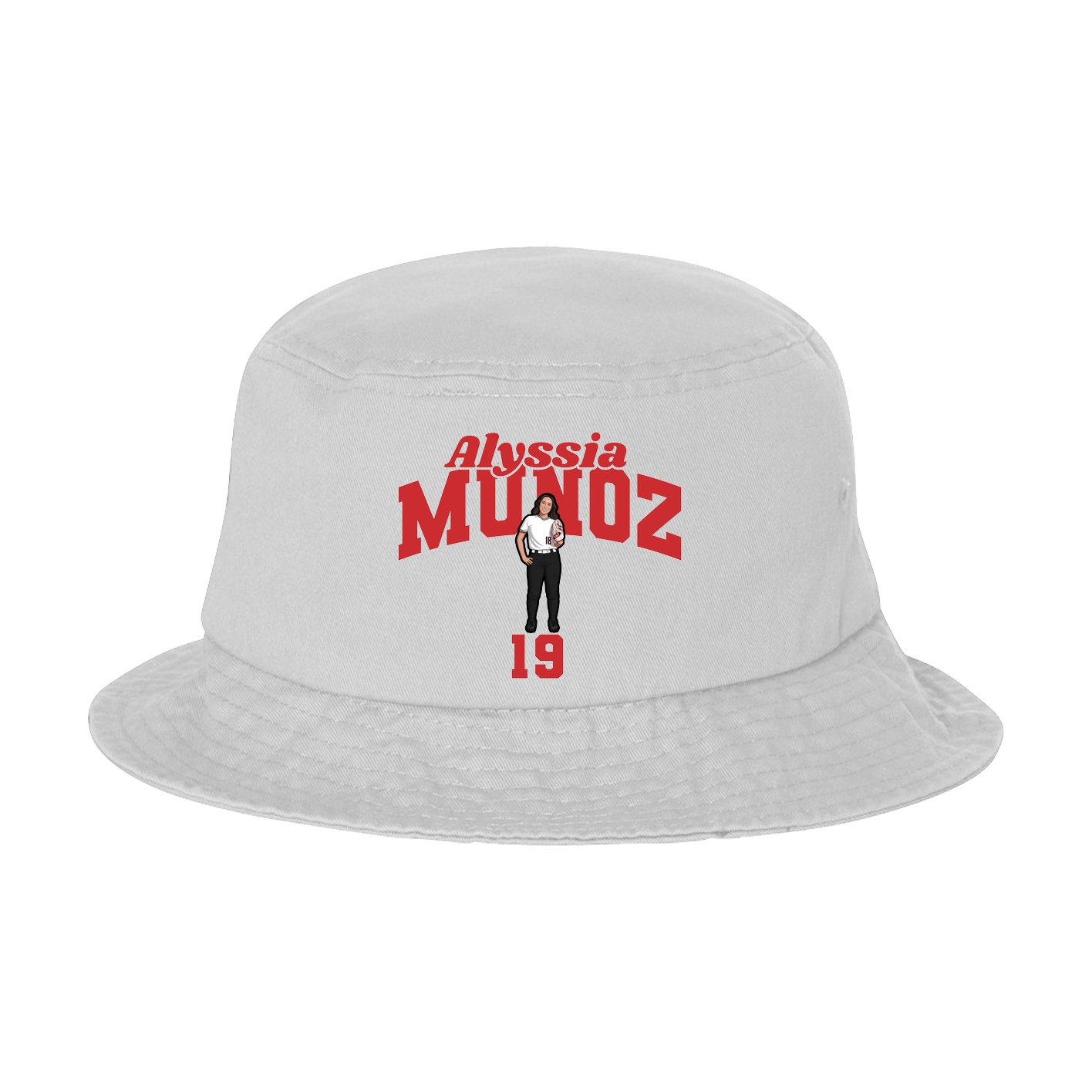 Bucket Cap — Signature Arch in White