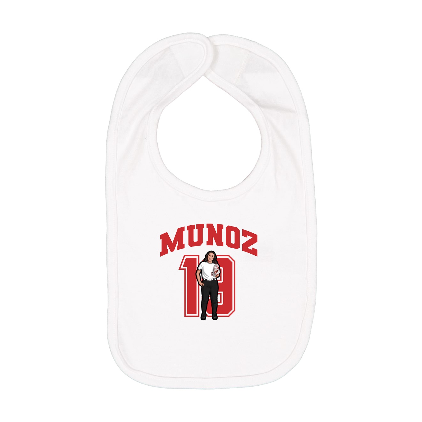 Infant Bib — Number in White