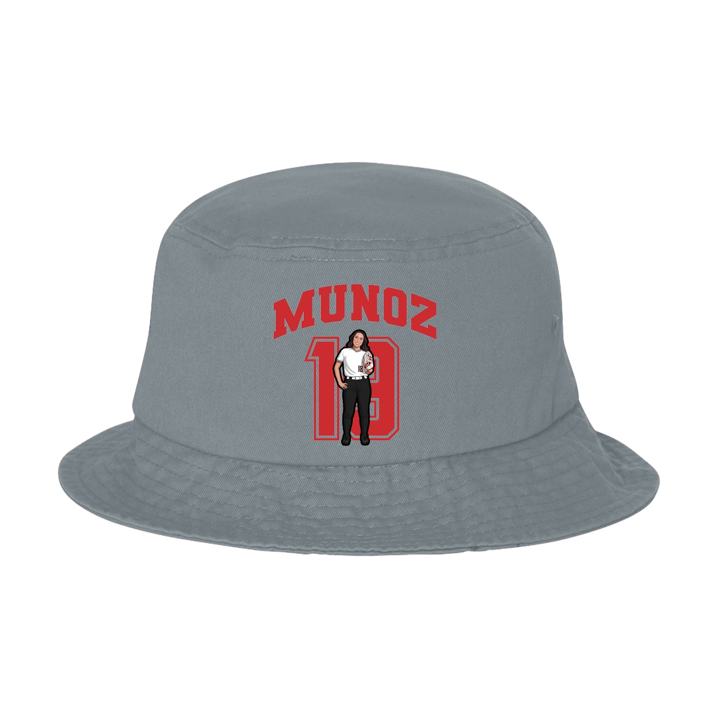 Bucket Cap — Number in Grey