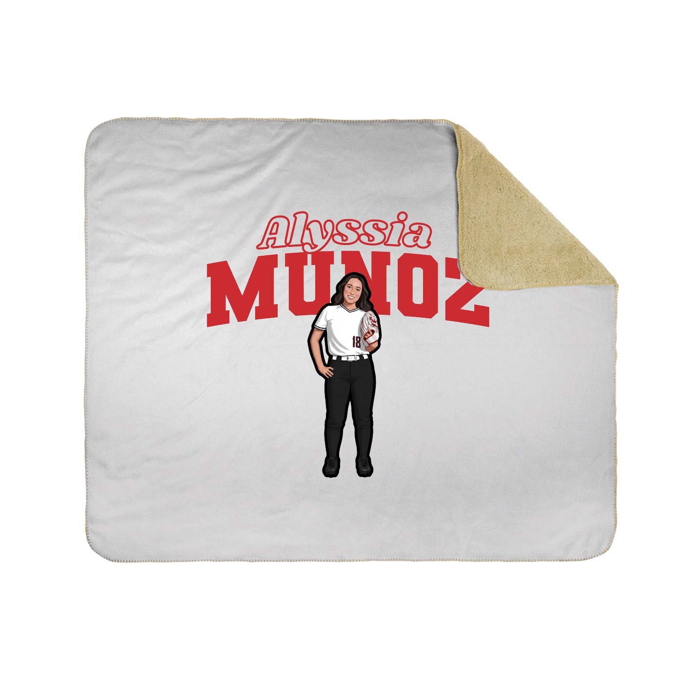 Throw Blanket — Name Arch in White