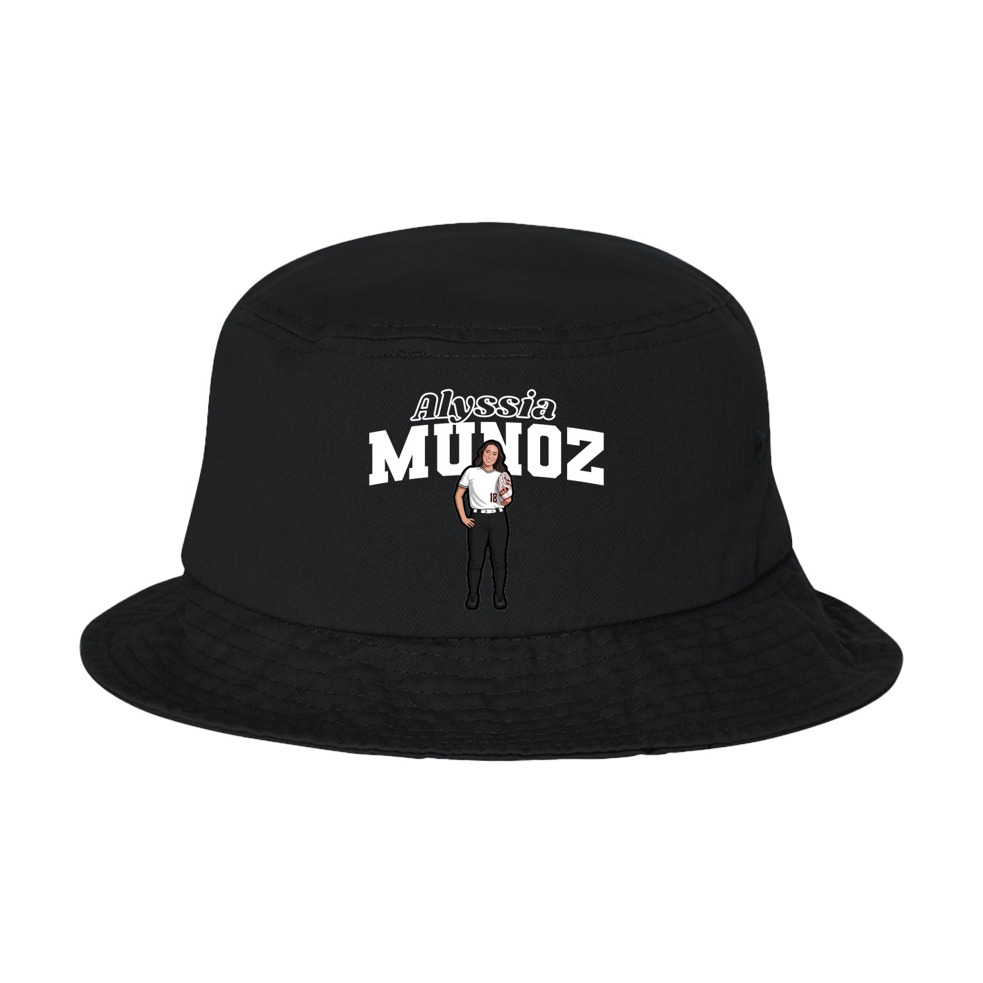 Bucket Cap — Name Arch in Black