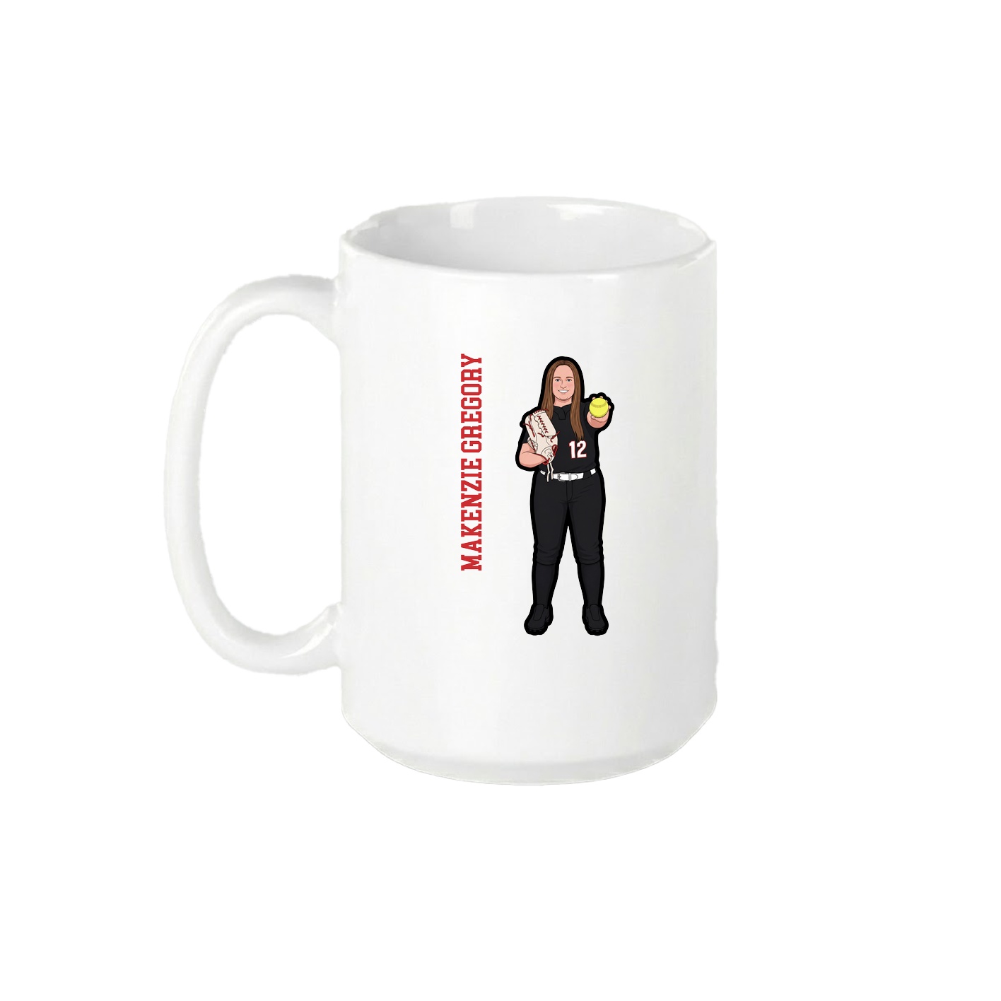 15oz Coffee Mug — Name Vertical in White