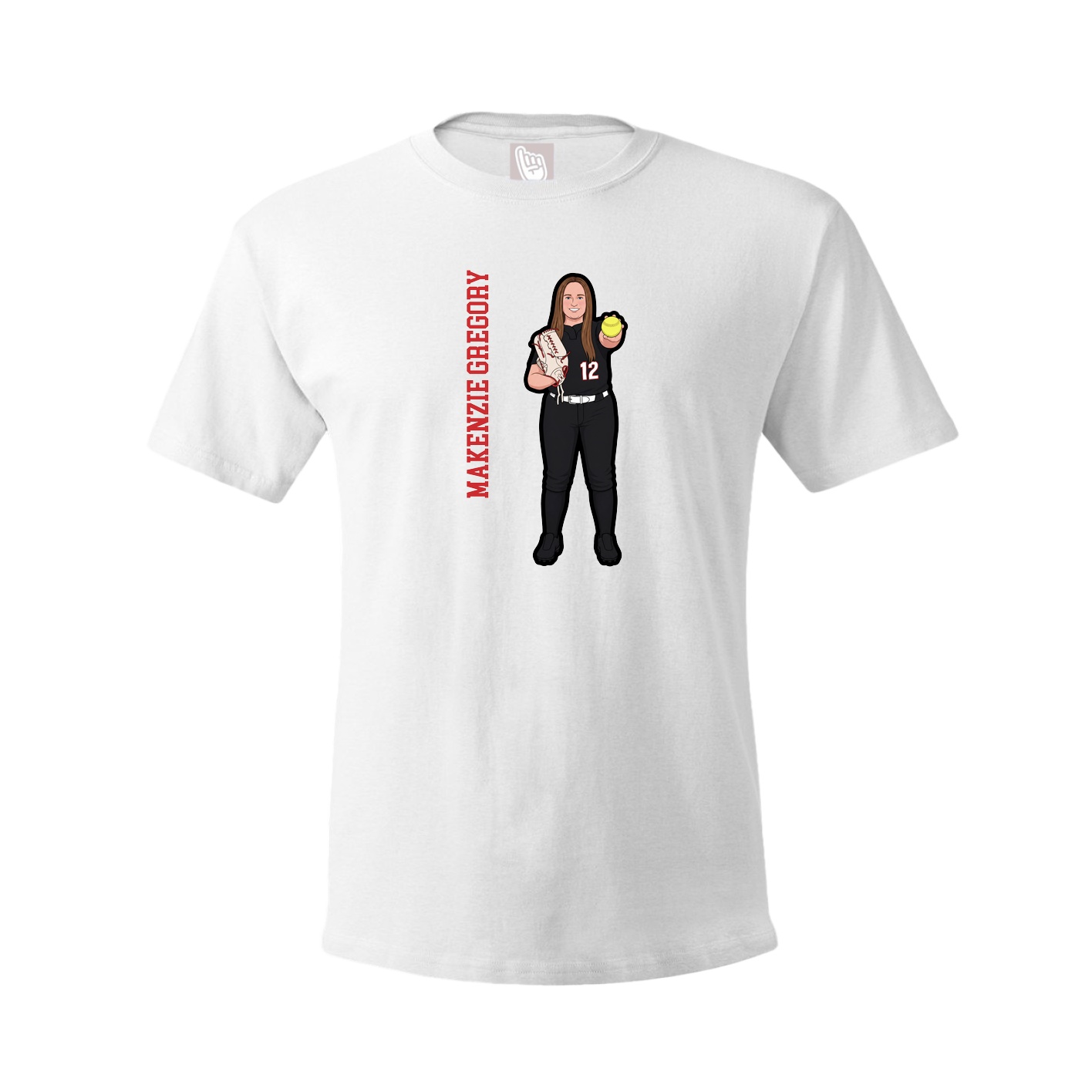 Youth Tee — Name Vertical in White