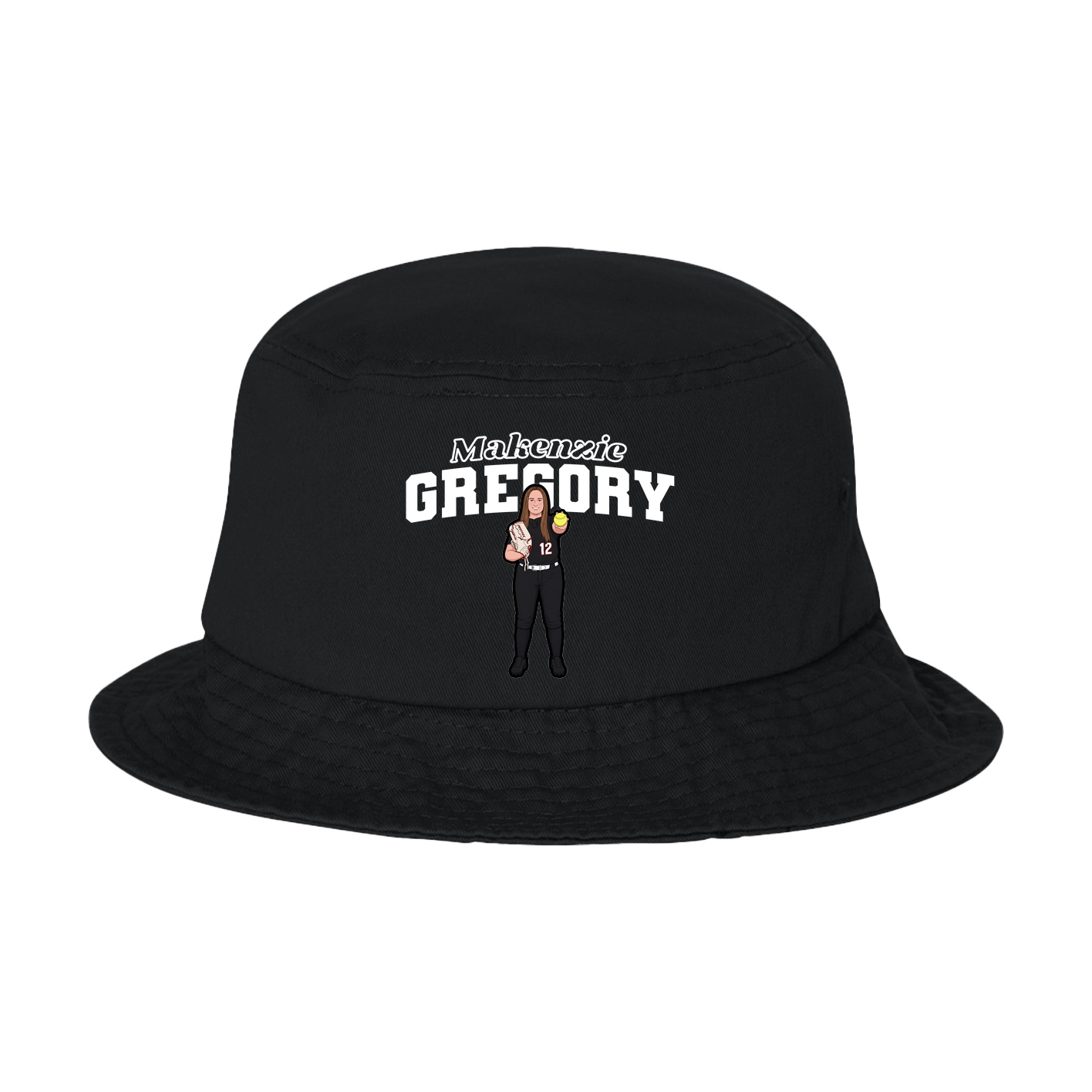 Bucket Cap — Name Arch in Black