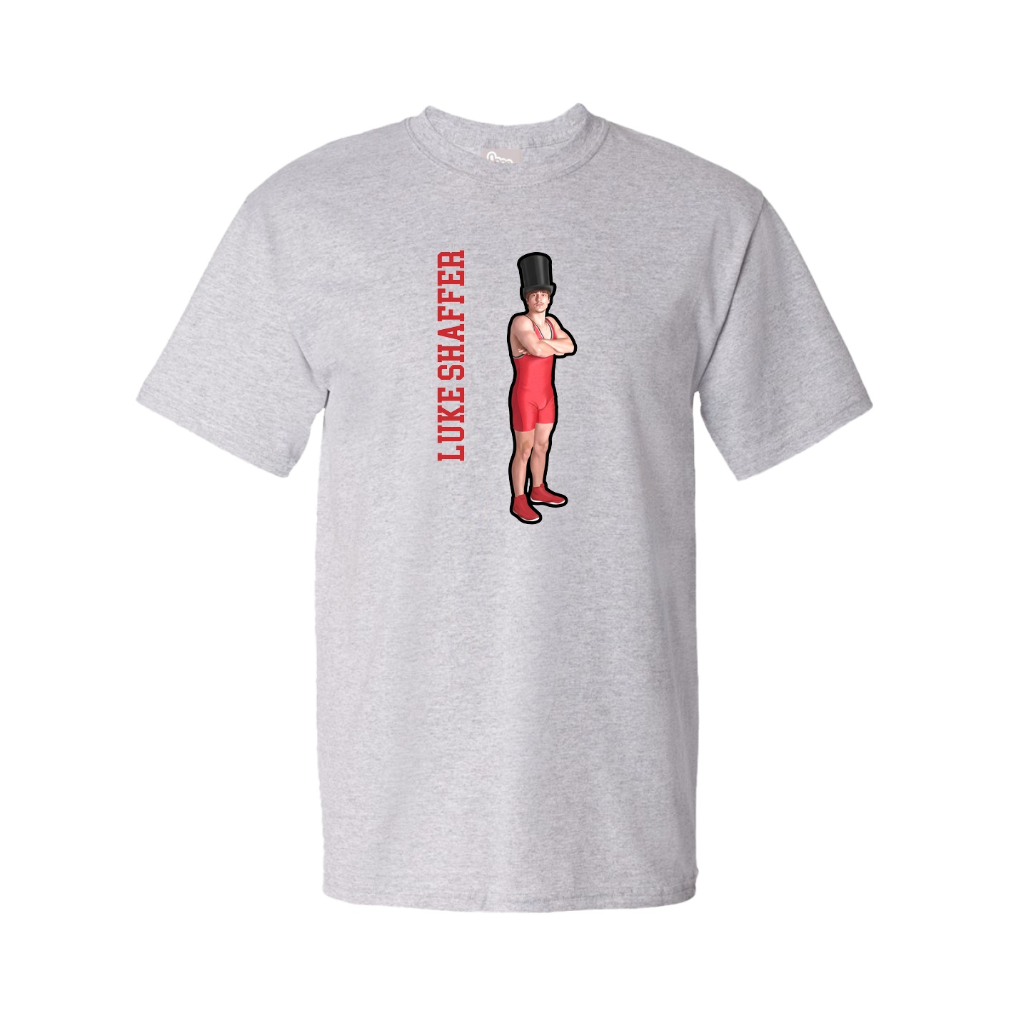 Youth Tee — Name Vertical in Grey