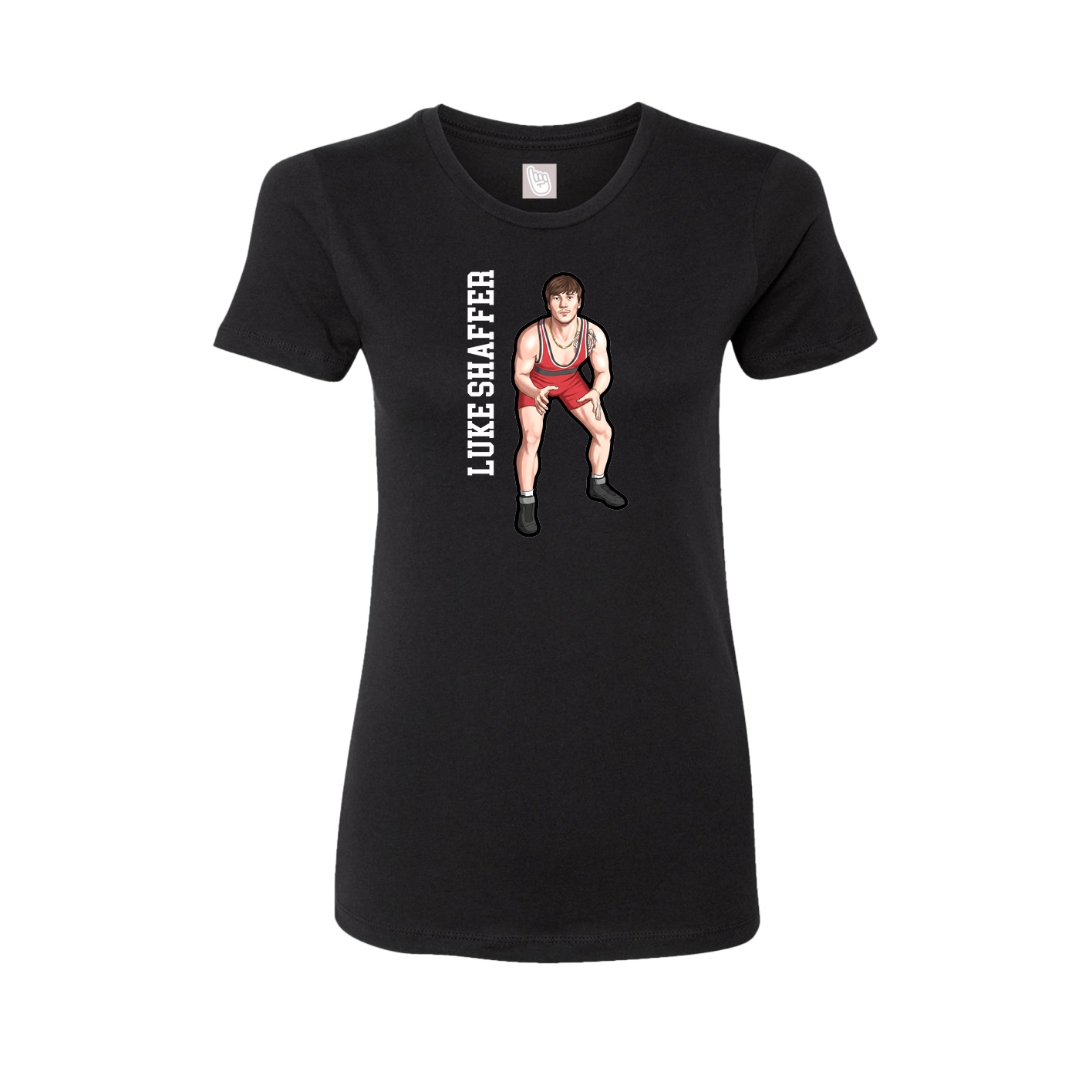 Fitted Women's Tee — Name Vertical in Black