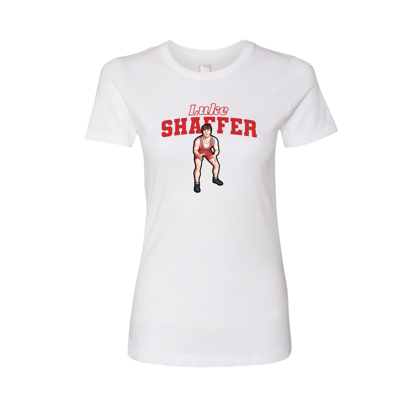 Fitted Women's Tee — Name Arch in White
