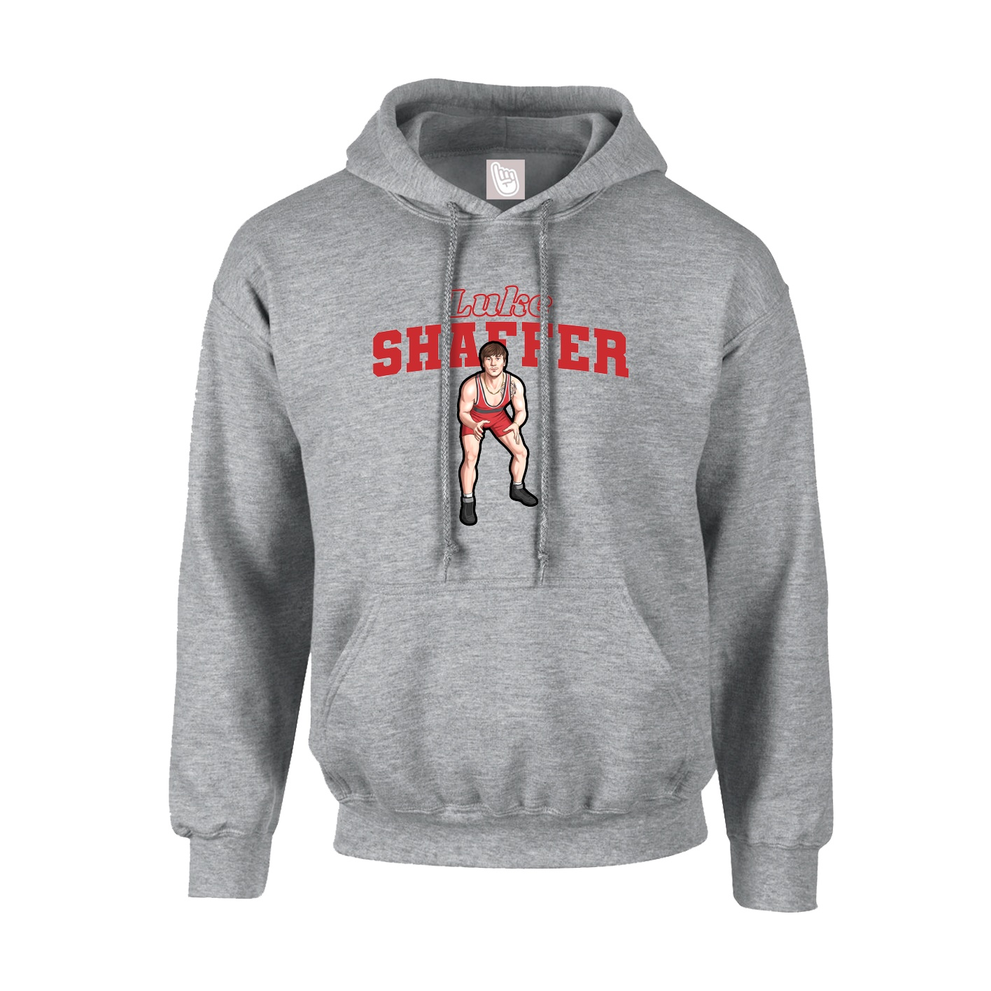 Hoodie — Name Arch in Grey