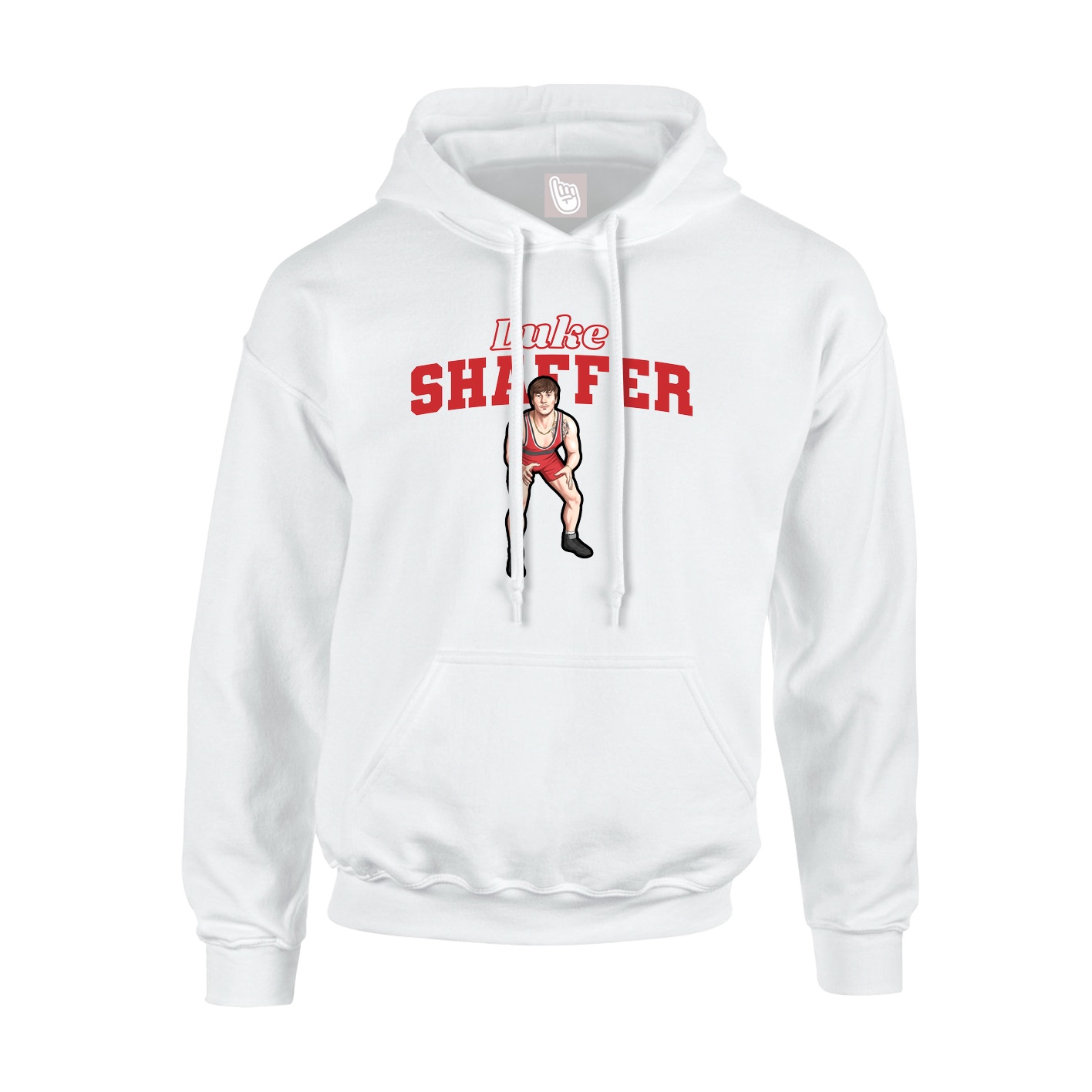Youth Hoodie — Name Arch in White