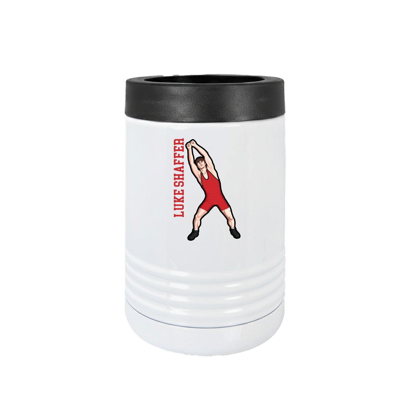 Beverage Holder — Name Vertical in White