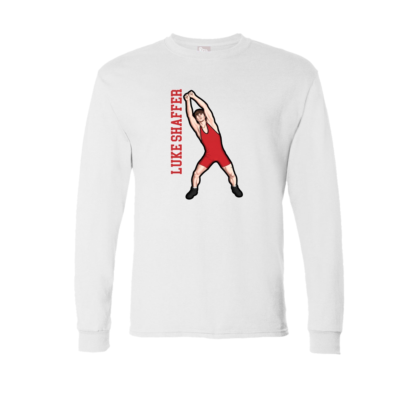 Long Sleeve Tee — Name Vertical in White